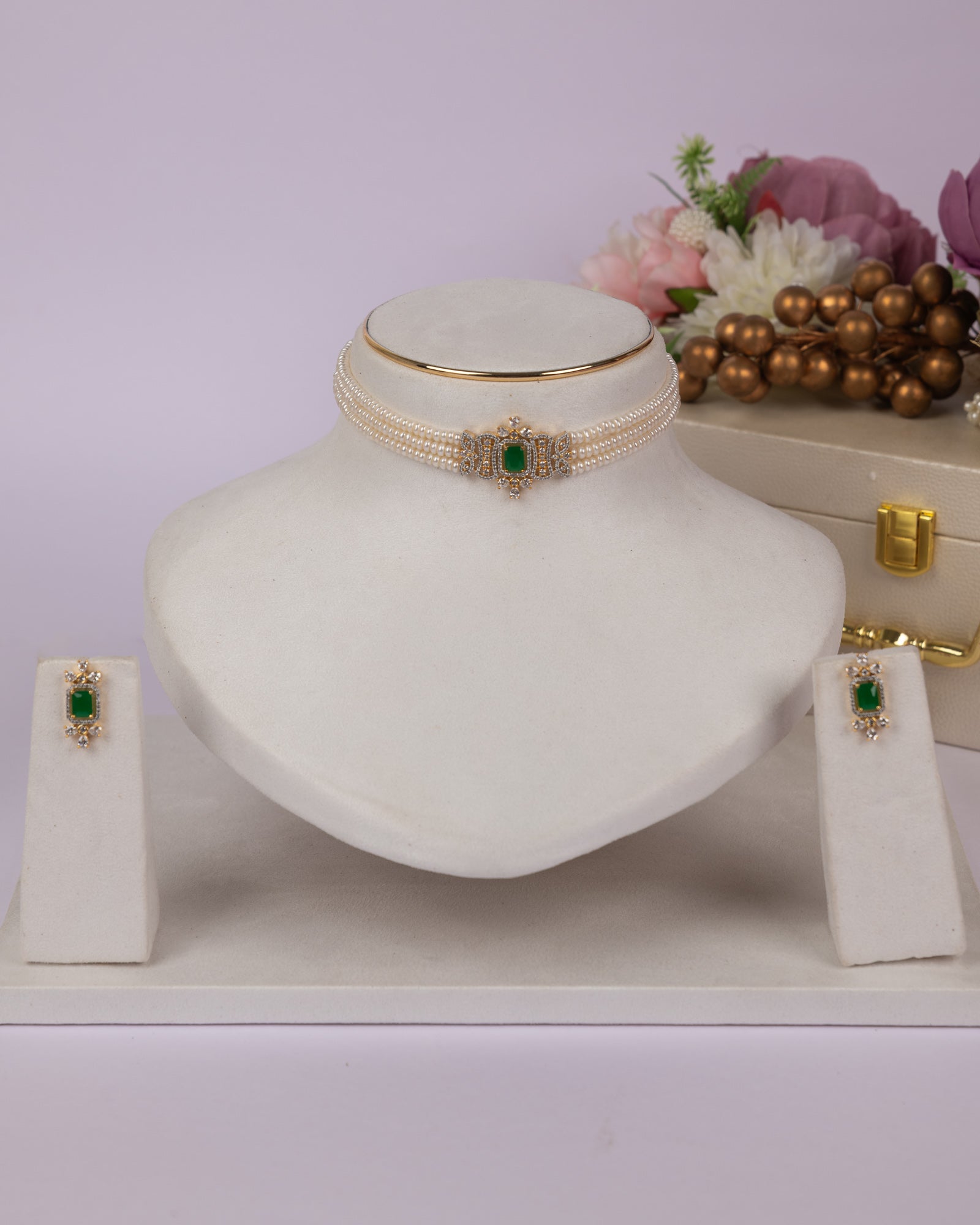Authentic Real Natural Fresh Water Pearls Choker Set With Certificate(D.No CKR704)