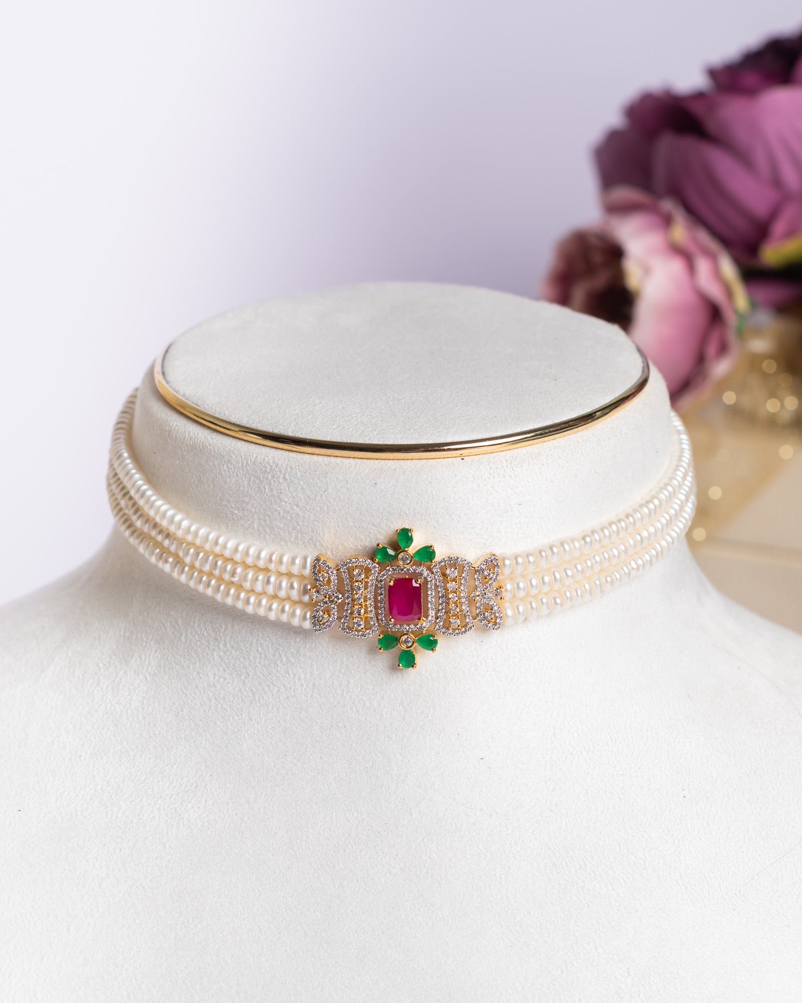 Authentic Real Natural Fresh Water Pearls Choker Set With Certificate(D.No CKR705)