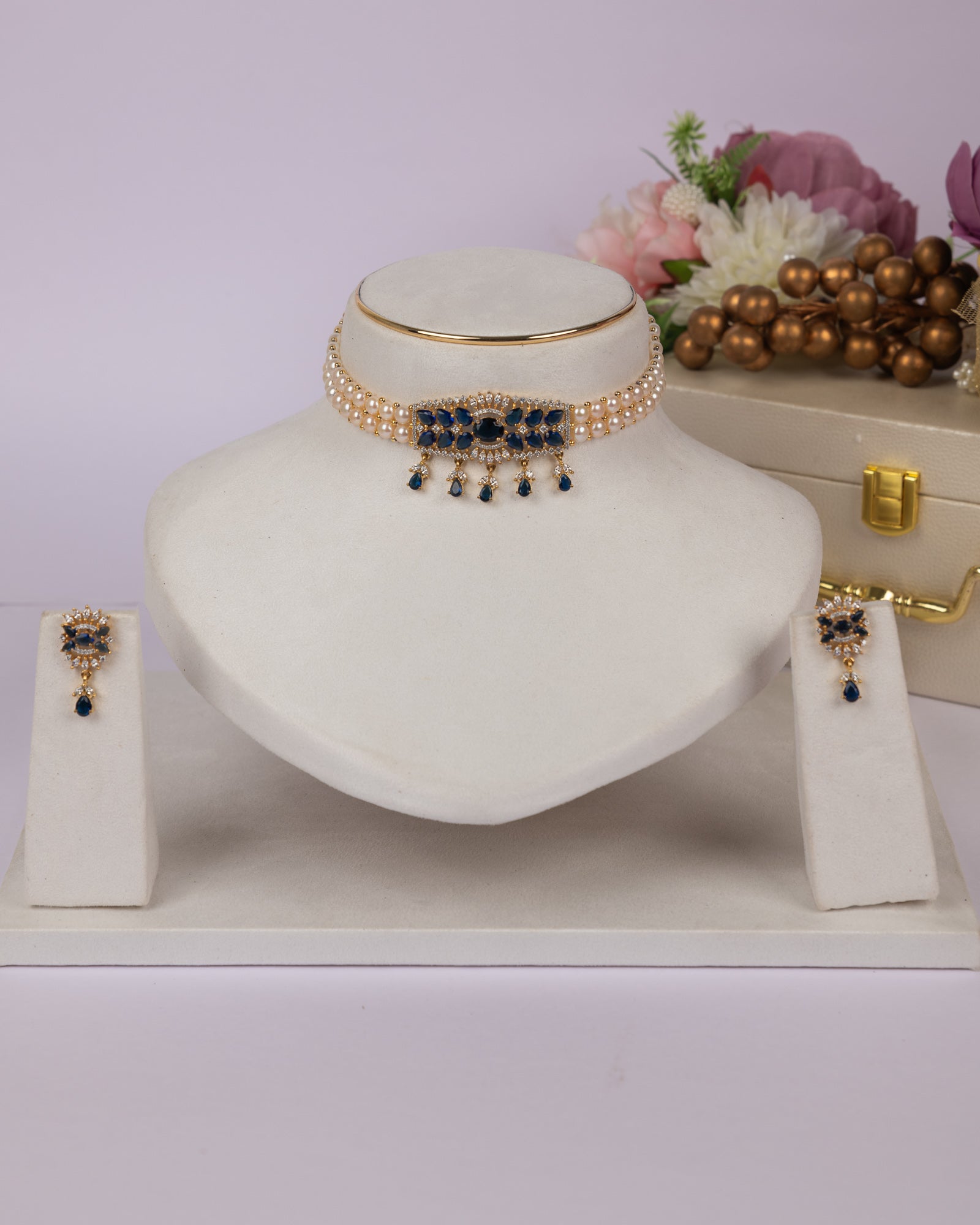 Authentic Real Natural Fresh Water Pearls Choker Set With Certificate(D.No CKR708)