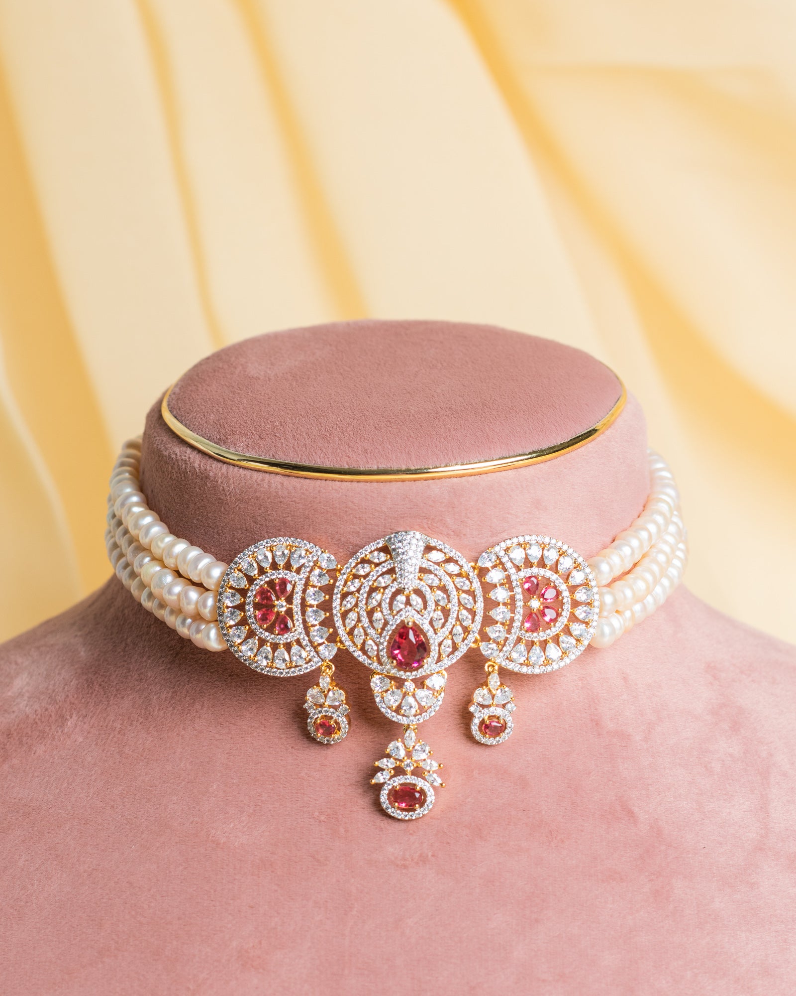Authentic Real Natural Fresh Water Pearls Choker Set With Certificate(D.No CKR718)