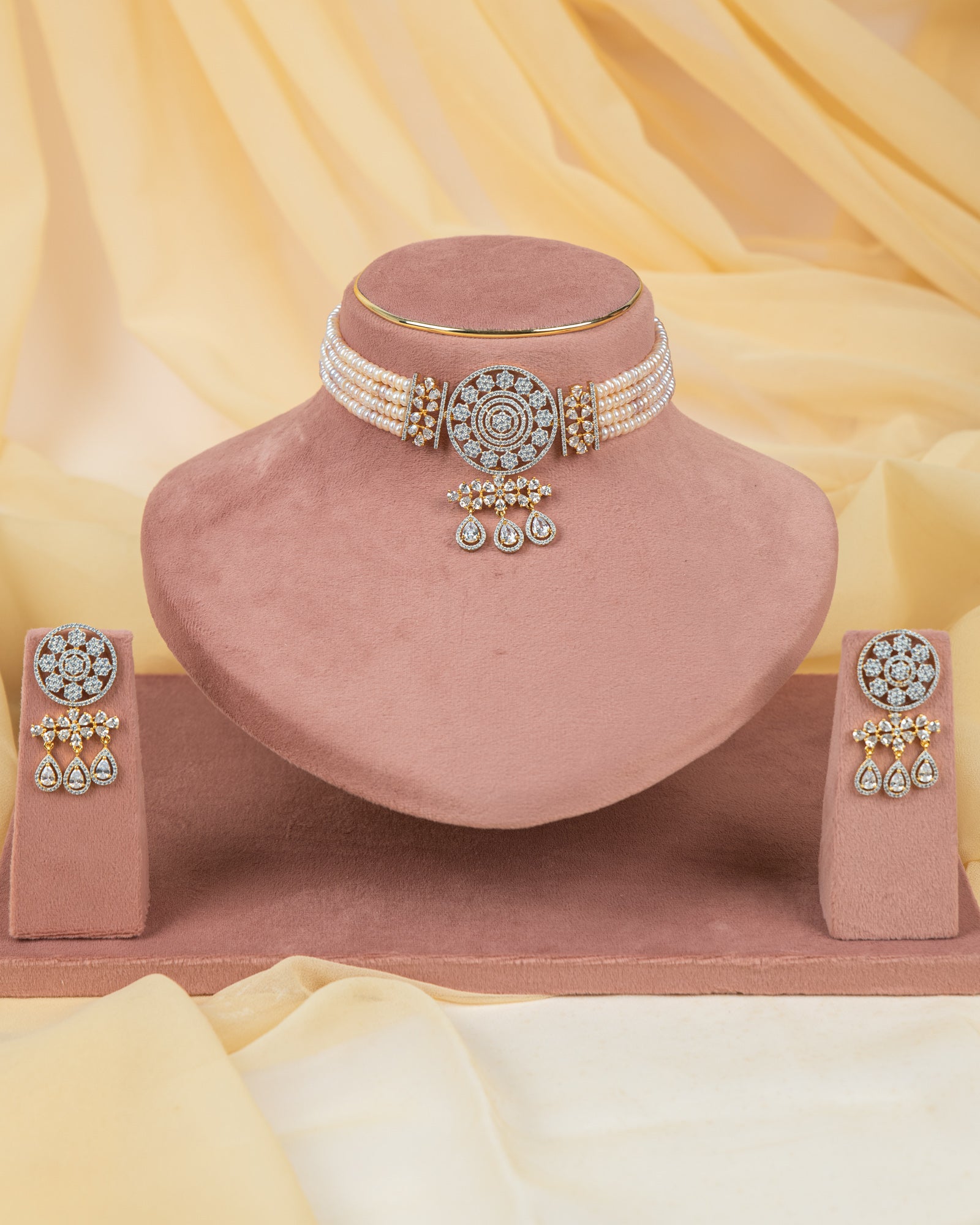 Authentic Real Natural Fresh Water Pearls Choker Set With Certificate(D.No CKR732)