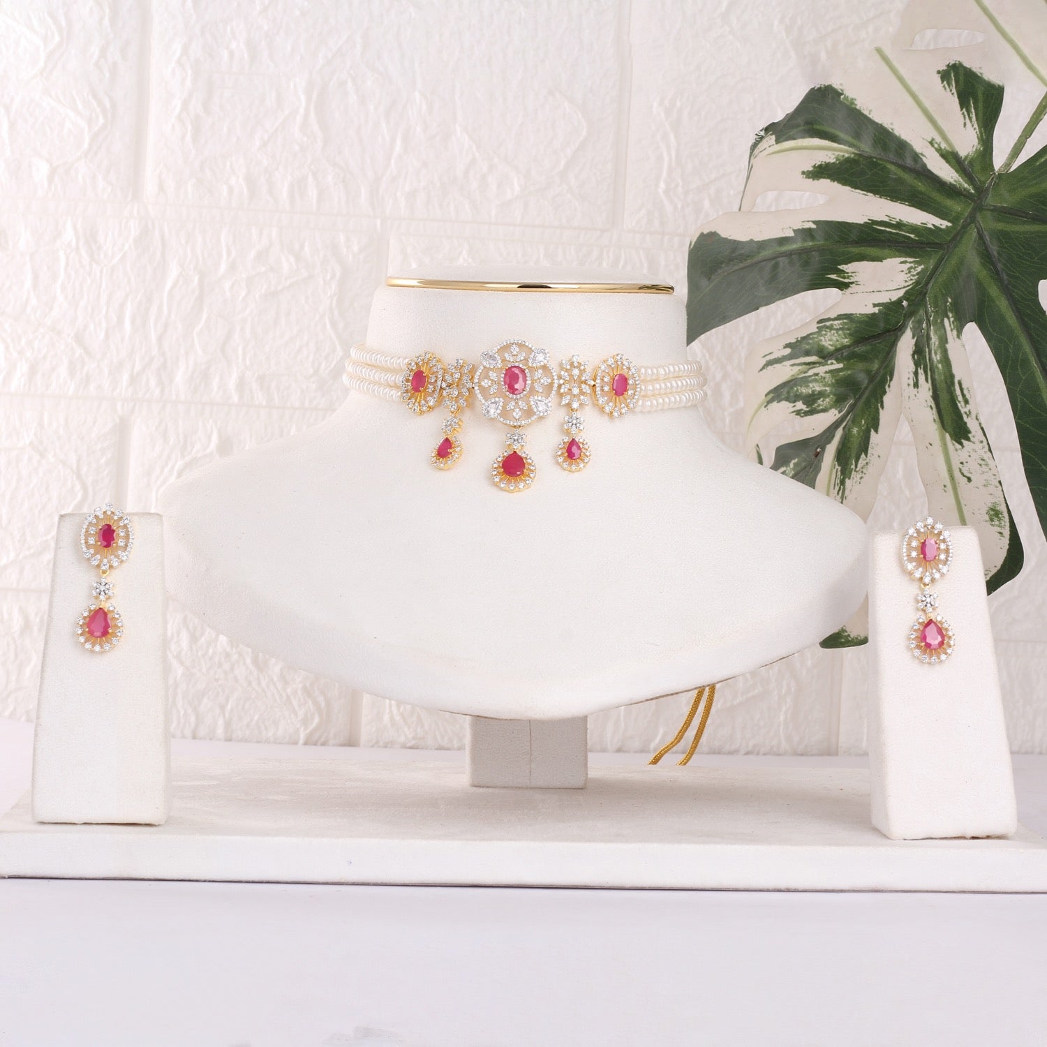 Exclusive Real Natural Fresh Water Pearls Choker Set With Certificate(D.No CKR742)