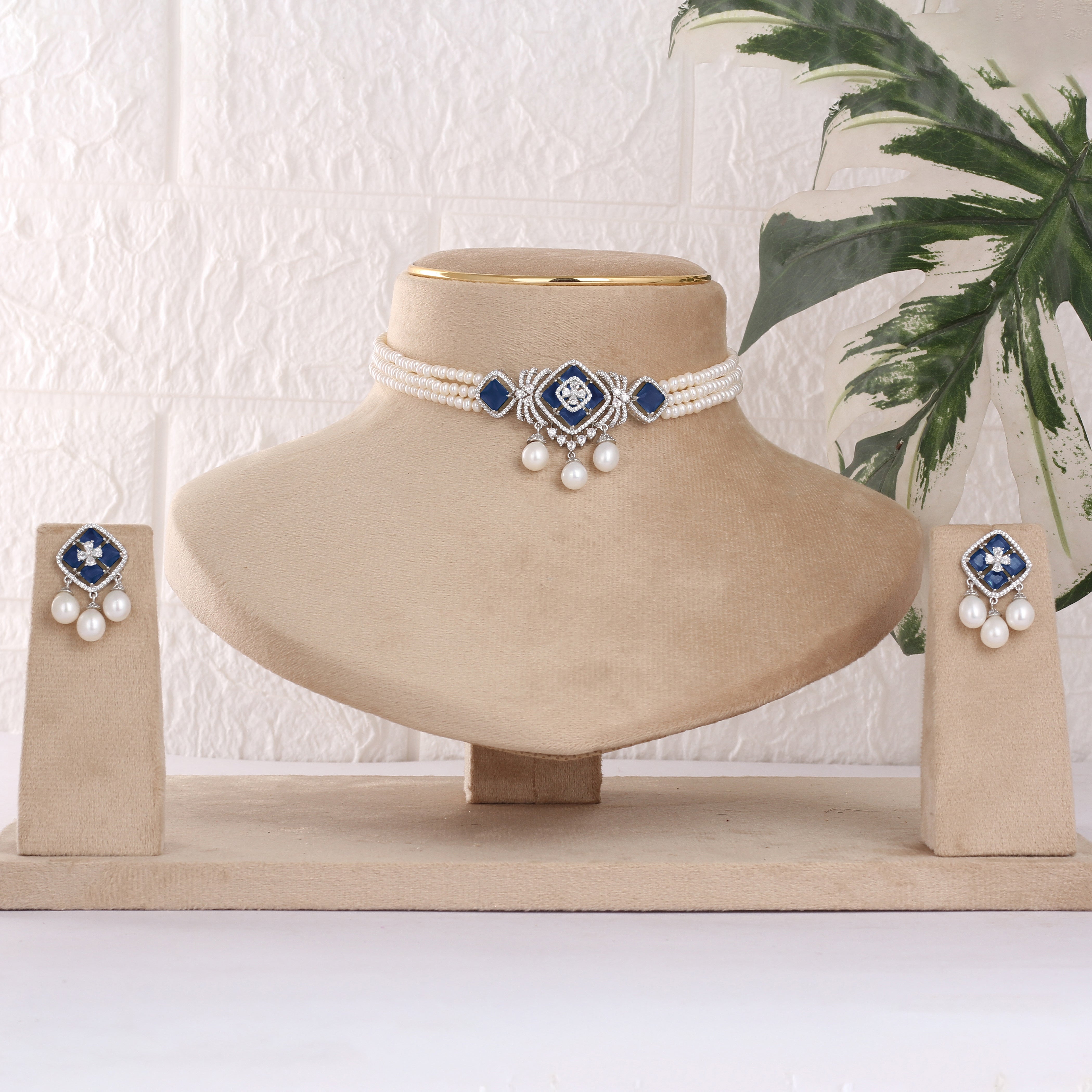 Exclusive Real Natural Fresh Water Pearls Choker Set With Certificate(D.No CKR751)