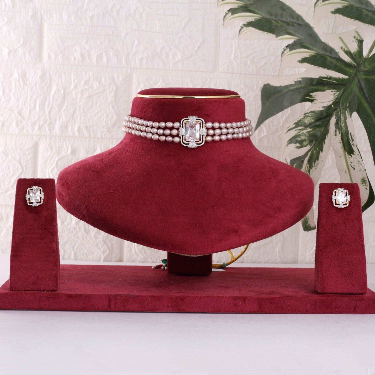 Real Natural Fresh Water Pearls Choker Set With Certificate(D.No CKR763)