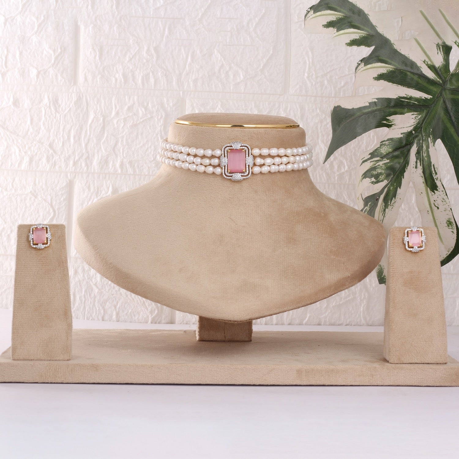Real Natural Fresh Water Pearls Choker Set With Certificate(D.No CKR764)