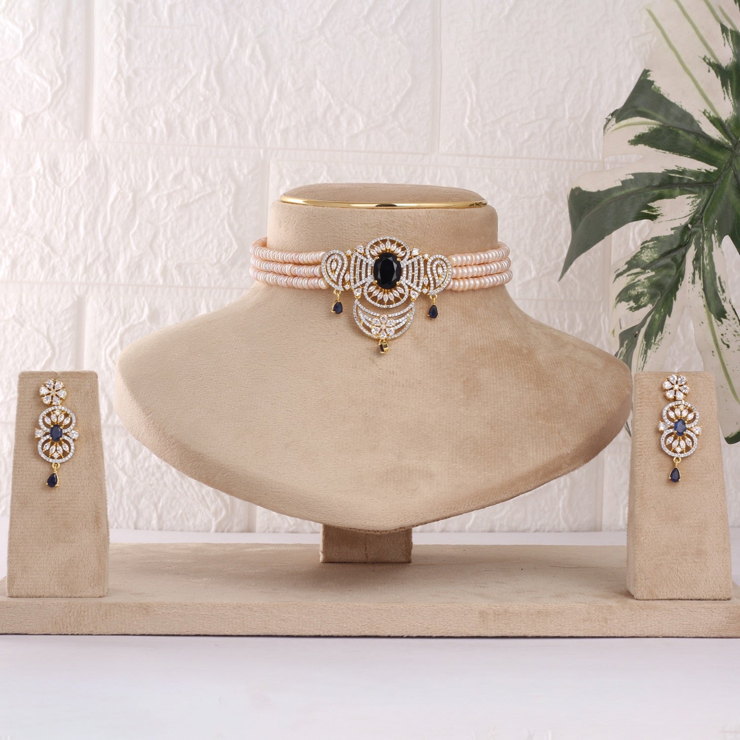 Real Natural Fresh Water Pearls Choker Set With Certificate(D.No CKR766)