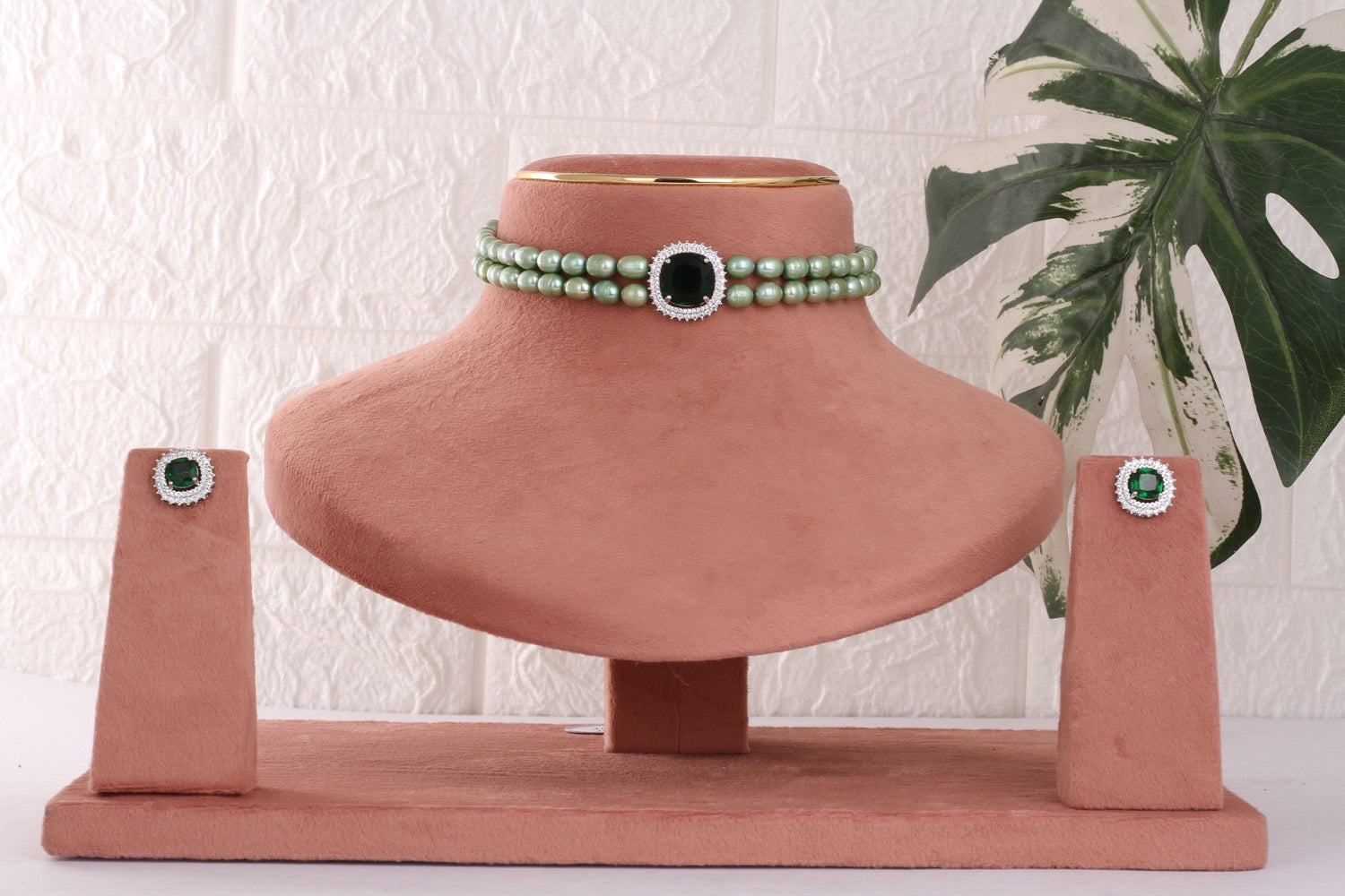 Real Natural Fresh Water Pearls Double Line Choker Set With Certificate(D.No CKR778)