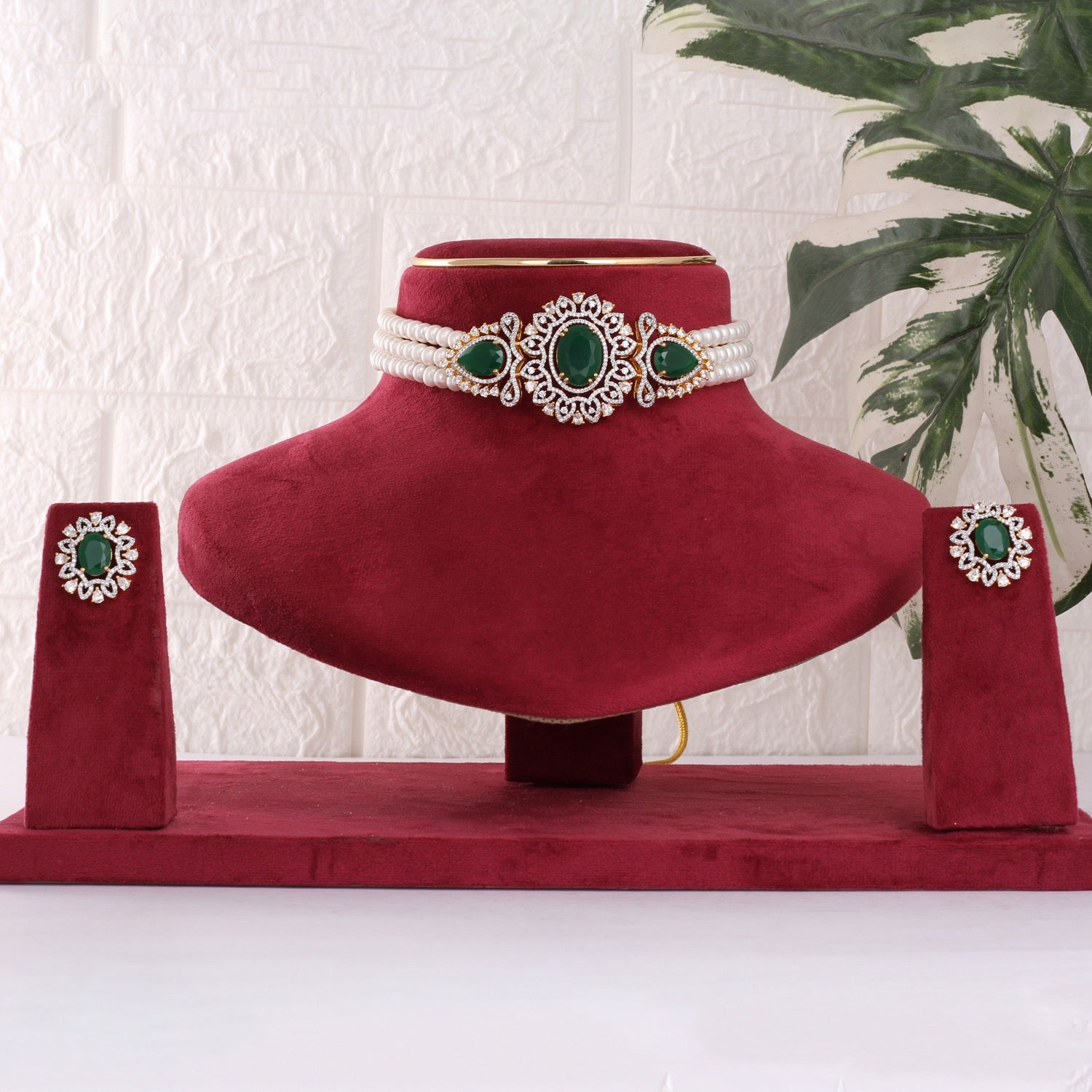 Exclusive Designer Real Natural Fresh Water Pearls Choker Set With Certificate(D.No CKR782)