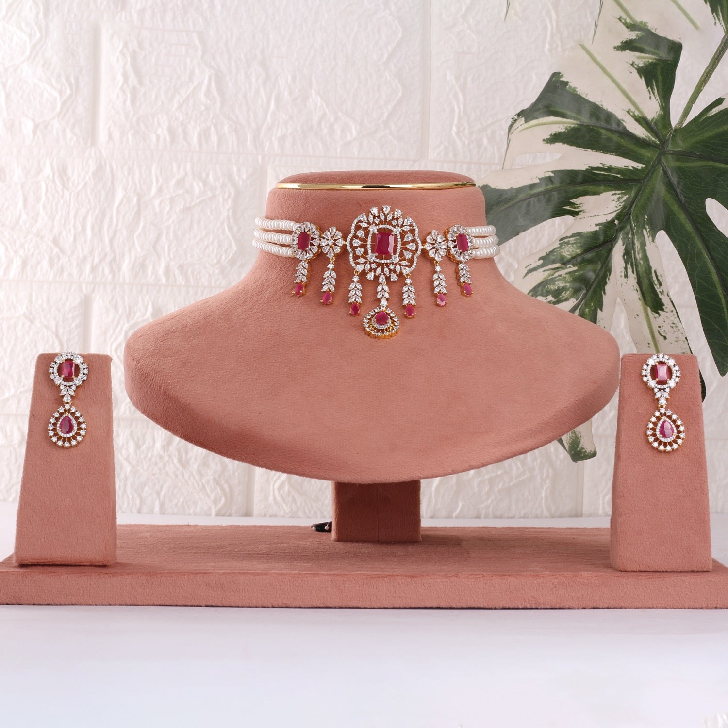 Exclusive Designer Real Natural Fresh Water Pearls Choker Set With Certificate(D.No CKR783)