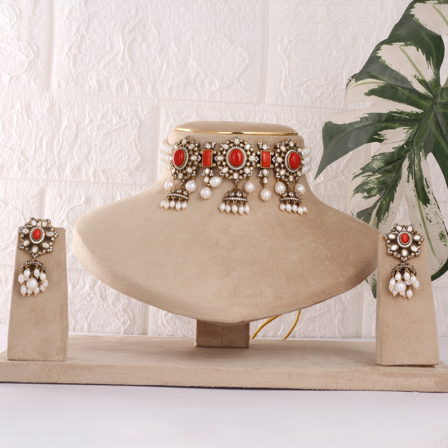 Exclusive Designer Real Natural Fresh Water Pearls Choker Set With Certificate(D.No CKR787)
