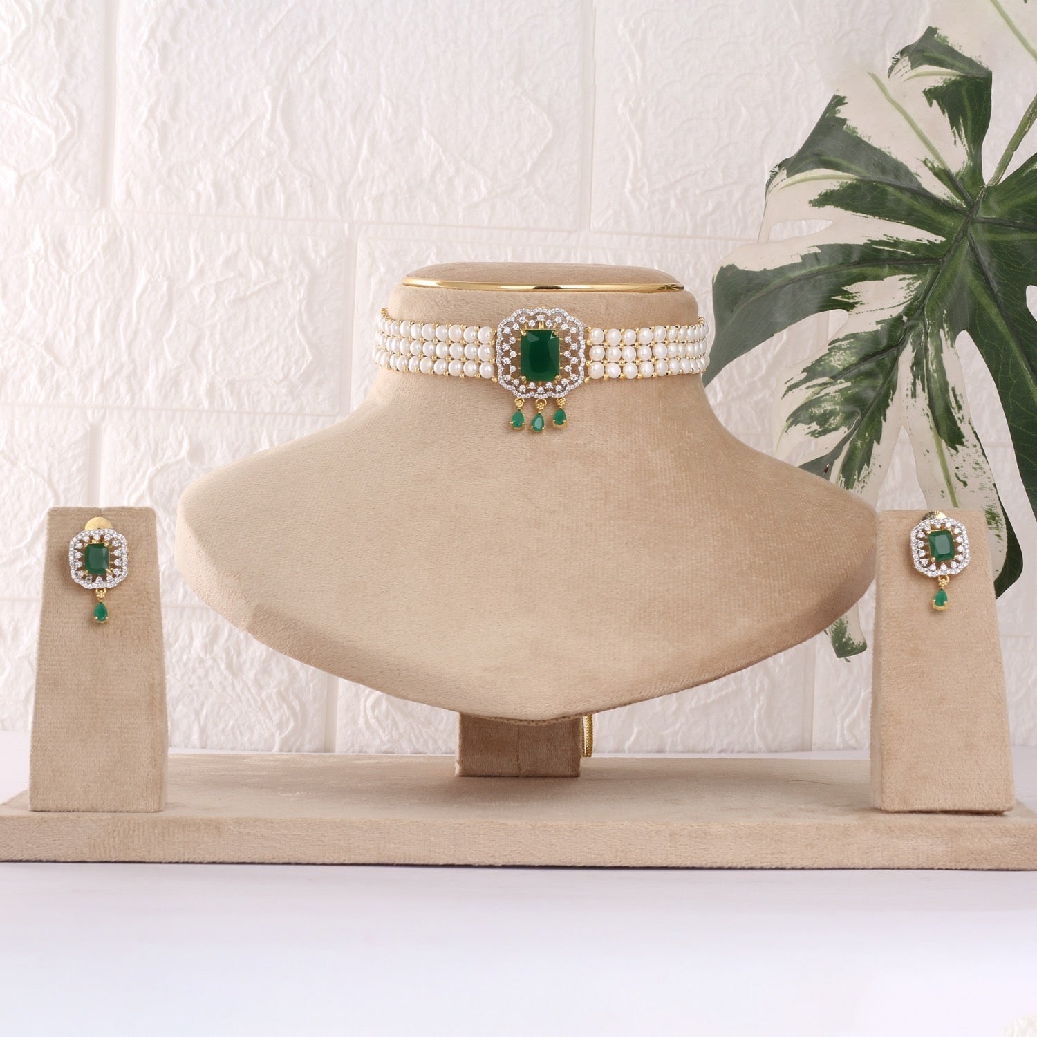Real Natural Fresh Water Button Pearls Choker Set With Certificate(D.No CKR791)