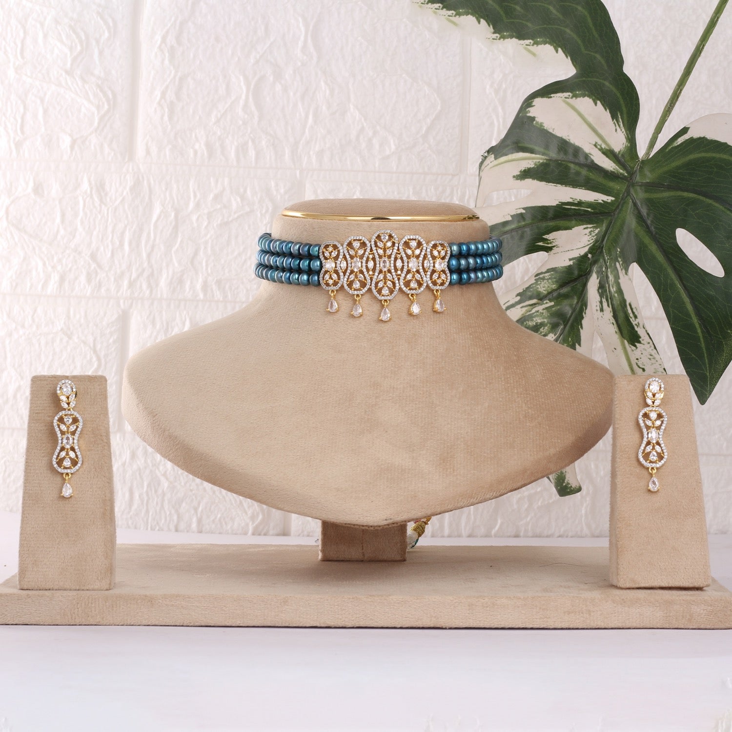 Real Natural Fresh Water Pearls Choker Set With Certificate(D.No CKR795)