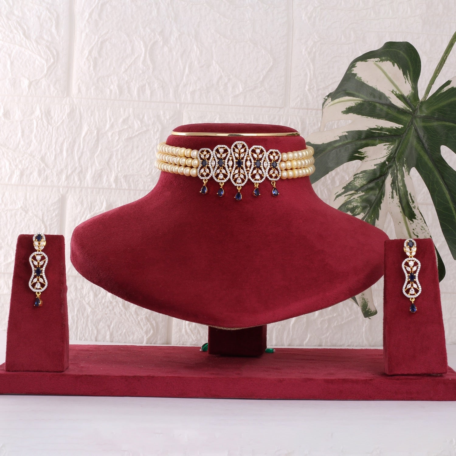 Real Natural Fresh Water Pearls Choker Set With Certificate(D.No CKR796)