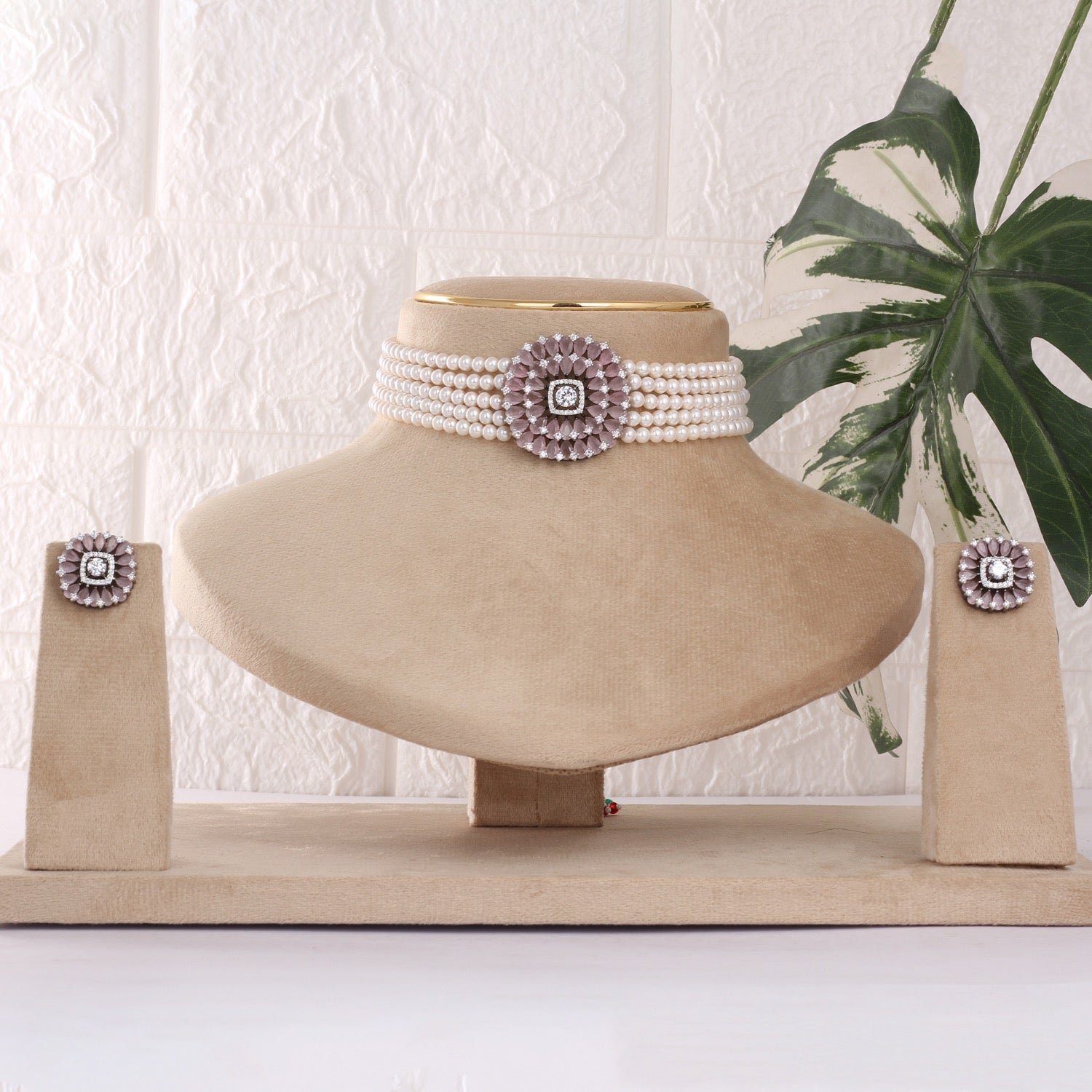 Exclusive Designer Real Natural Fresh Water Pearls Choker Set With Certificate(D.No CKR809)