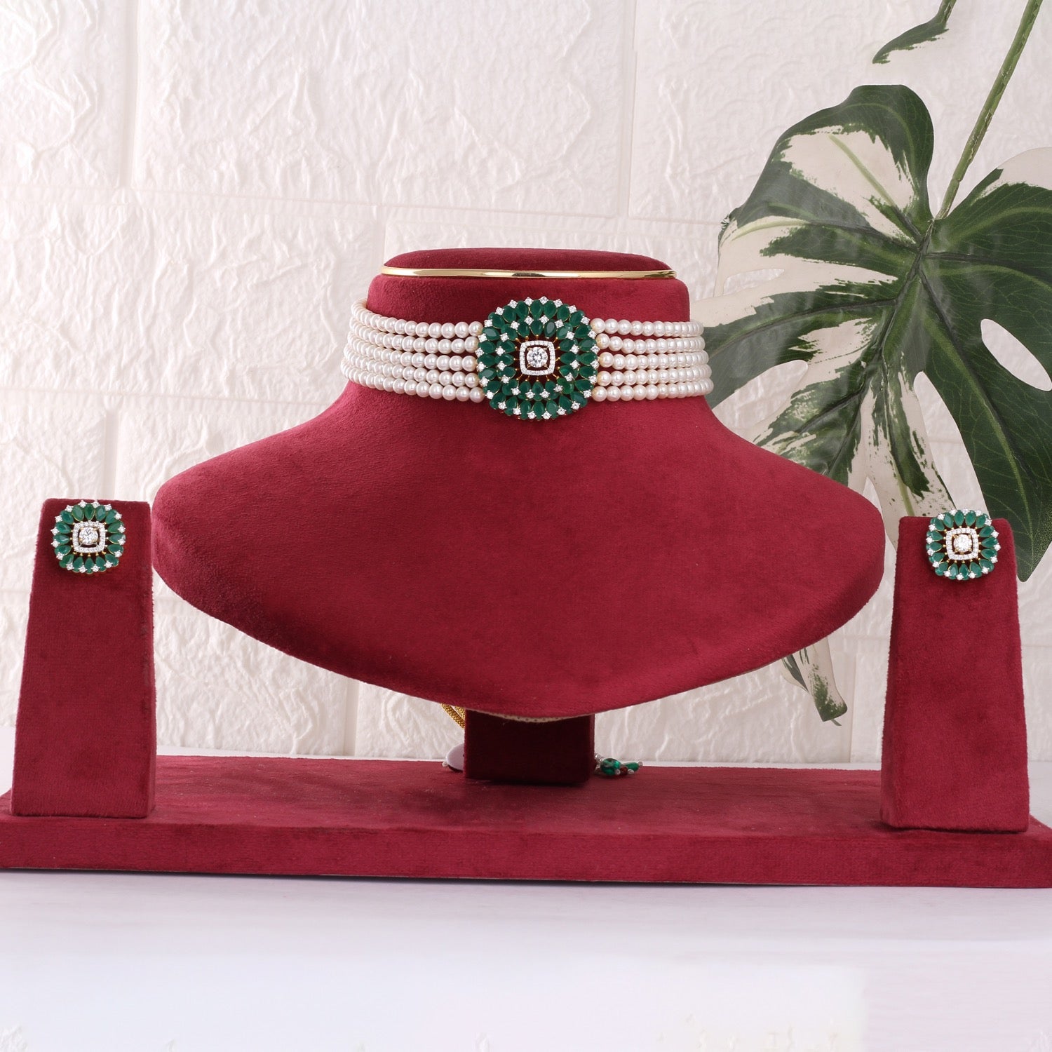Exclusive Designer Real Natural Fresh Water Pearls Choker Set With Certificate(D.No CKR810)