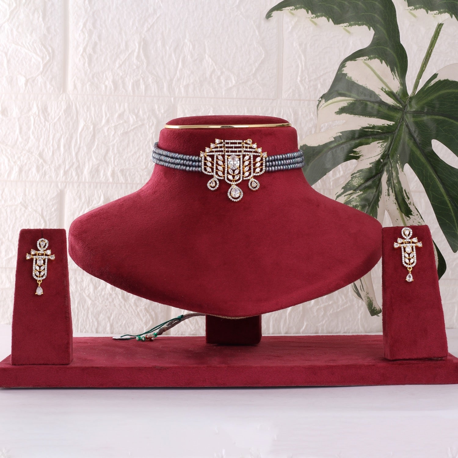 Exclusive Designer Real Natural Fresh Water Pearls Choker Set With Certificate(D.No CKR811)