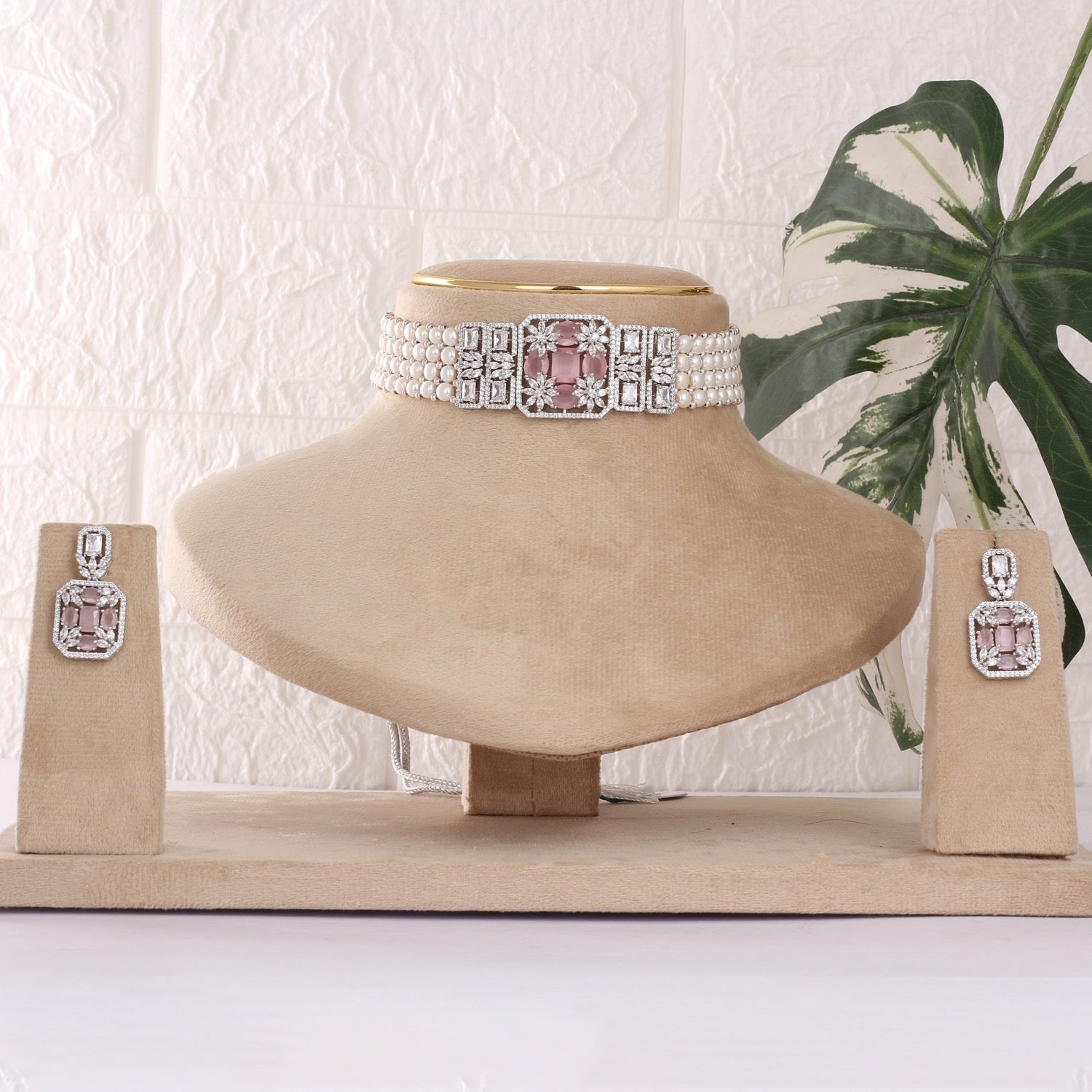 Exclusive Designer Real Natural Fresh Water Pearls Choker Set With Certificate(D.No CKR814)