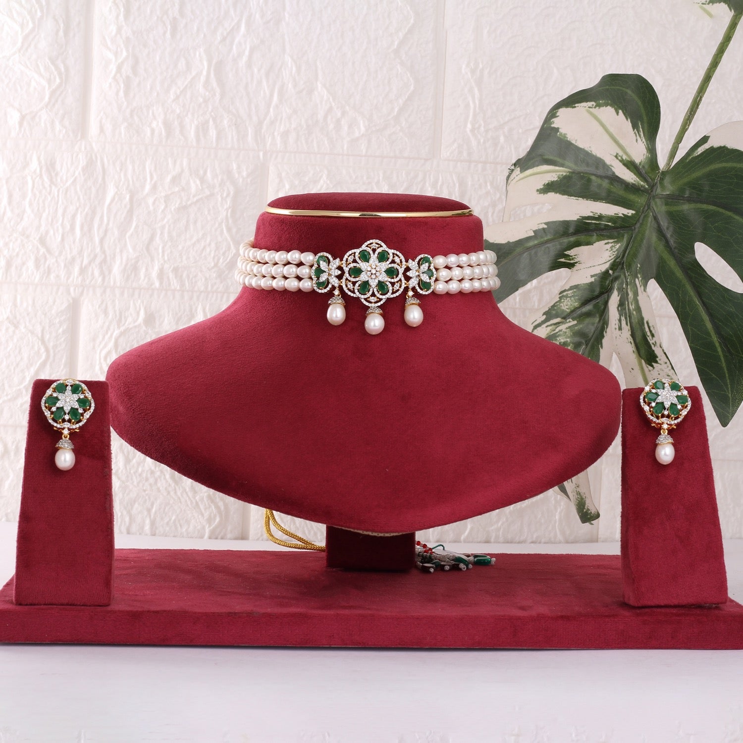 Designer Real Natural Fresh Water Pearls Choker Set With Certificate(D.No CKR820)
