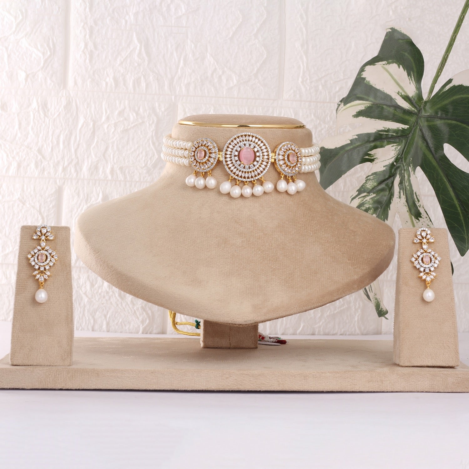 Designer Real Natural Fresh Water Pearls Choker Set With Certificate(D.No CKR825)