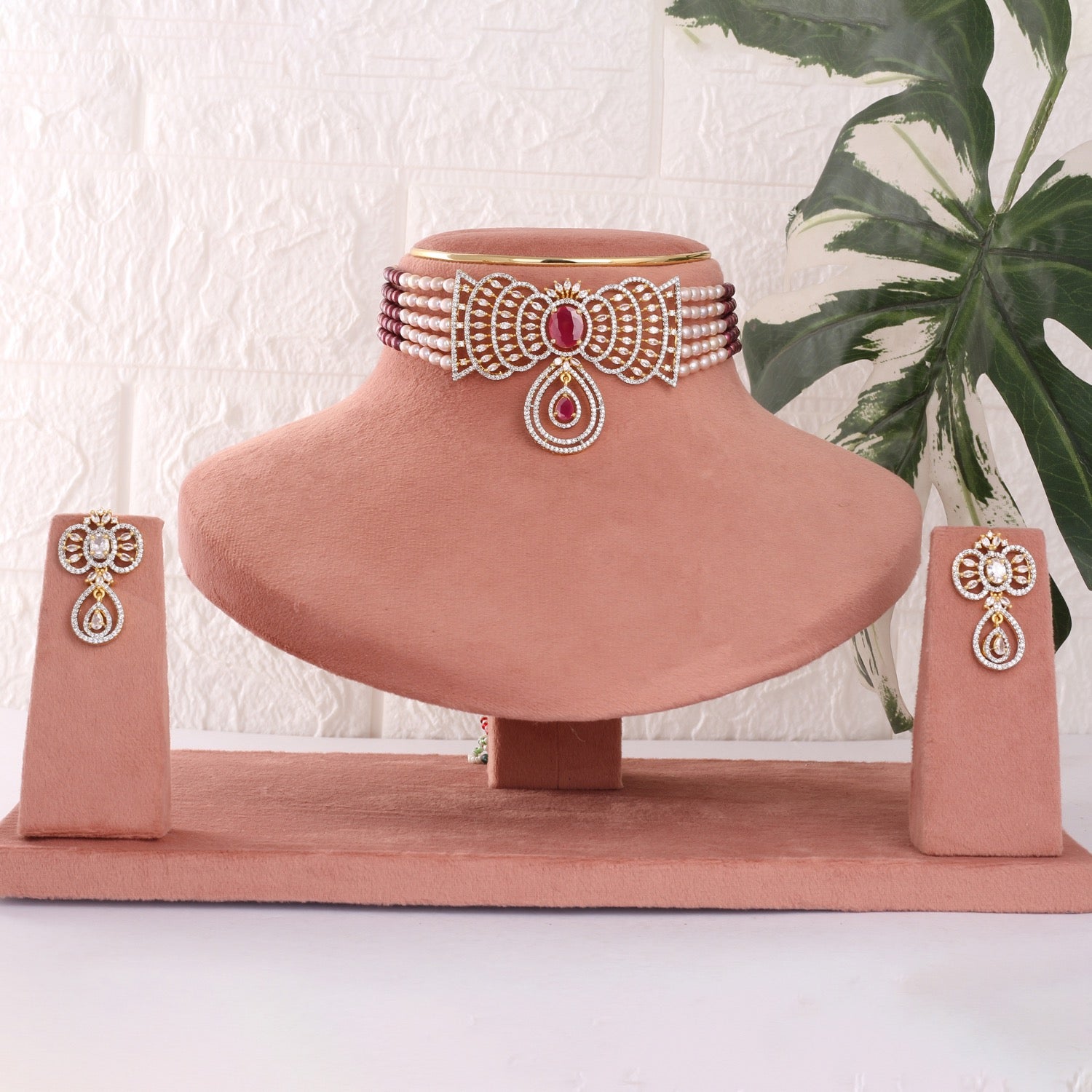 Exclusive Real Natural Fresh Water Pearls Choker Set With Certificate(D.No CKR832)
