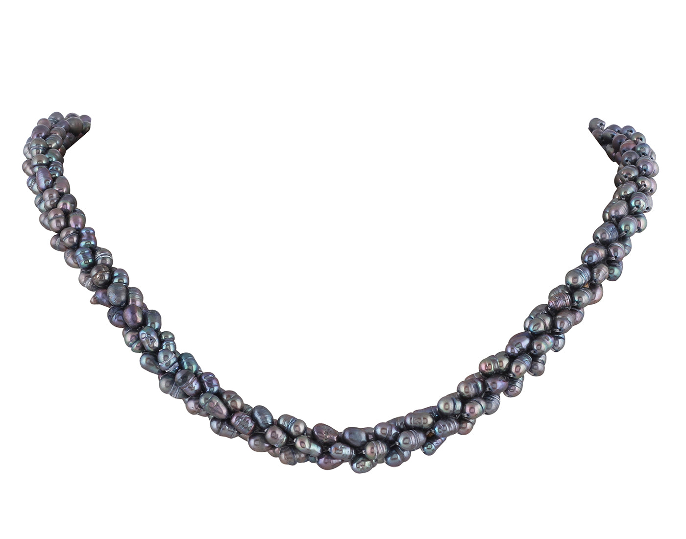 Real Natural Fresh Water Grey Pearls Mala n Bracelet With Certificate(D.No COMBO102)