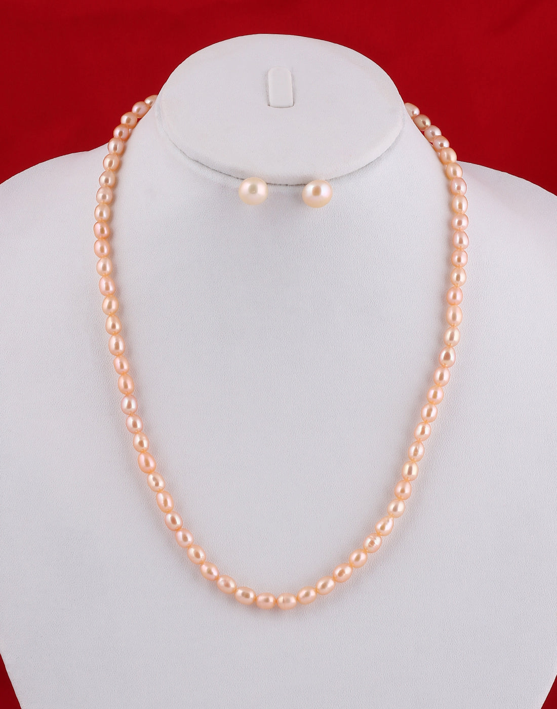 Real Natural Fresh Water Single Line Pearls Mala Set 5 MM With Cert.No NPS128)