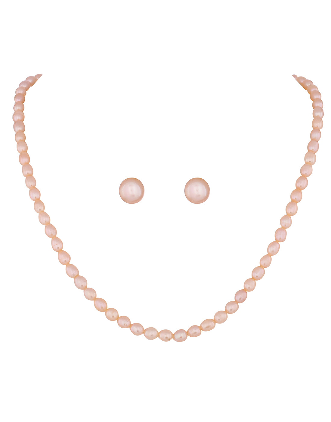 Real Natural Fresh Water Single Line Pearls Mala Set 5 MM With Cert.No NPS128)