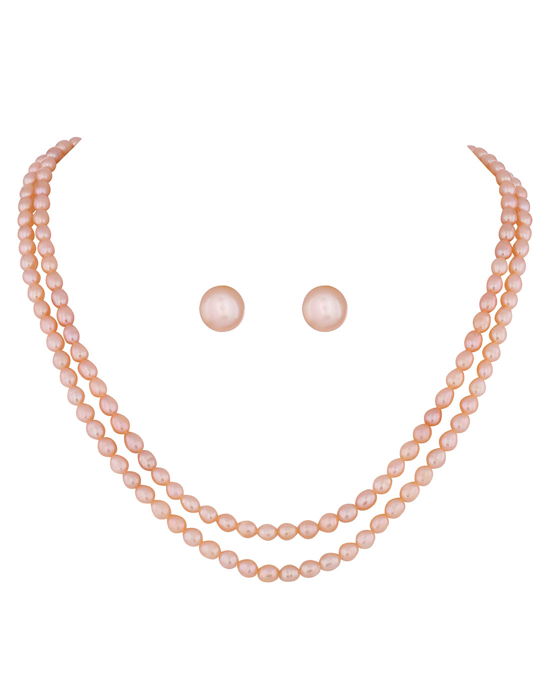 Real Natural Fresh Water Double Line Pearls Mala Set 5 MM With Cert.No NPS129)