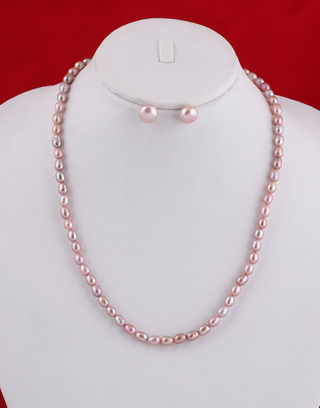 Real Natural Fresh Water Single Line Pearls Mala Set 5 MM With Cert.No NPS131)