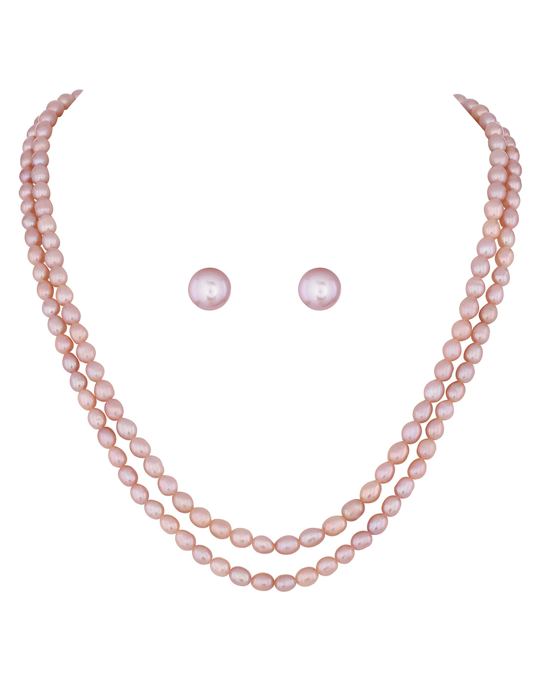 Real Natural Fresh Water Double Line Pearls Mala Set 5 MM With Cert.No NPS132)