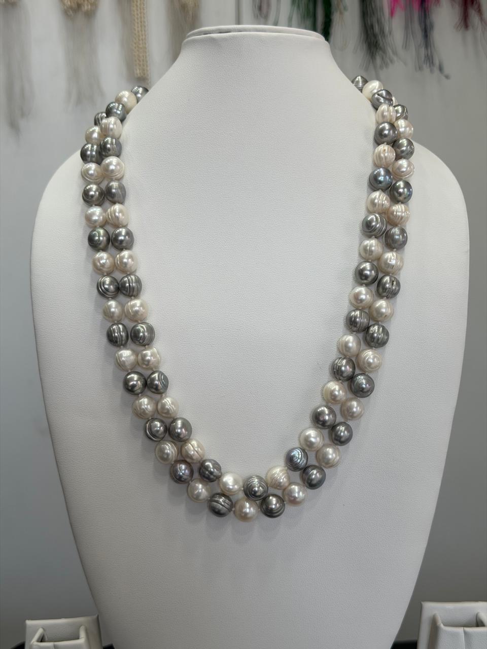 Long Length 48 Inches Authentic Real Natural Fresh Water knotted Pearls Mala With Certificate(D.No NPS167)