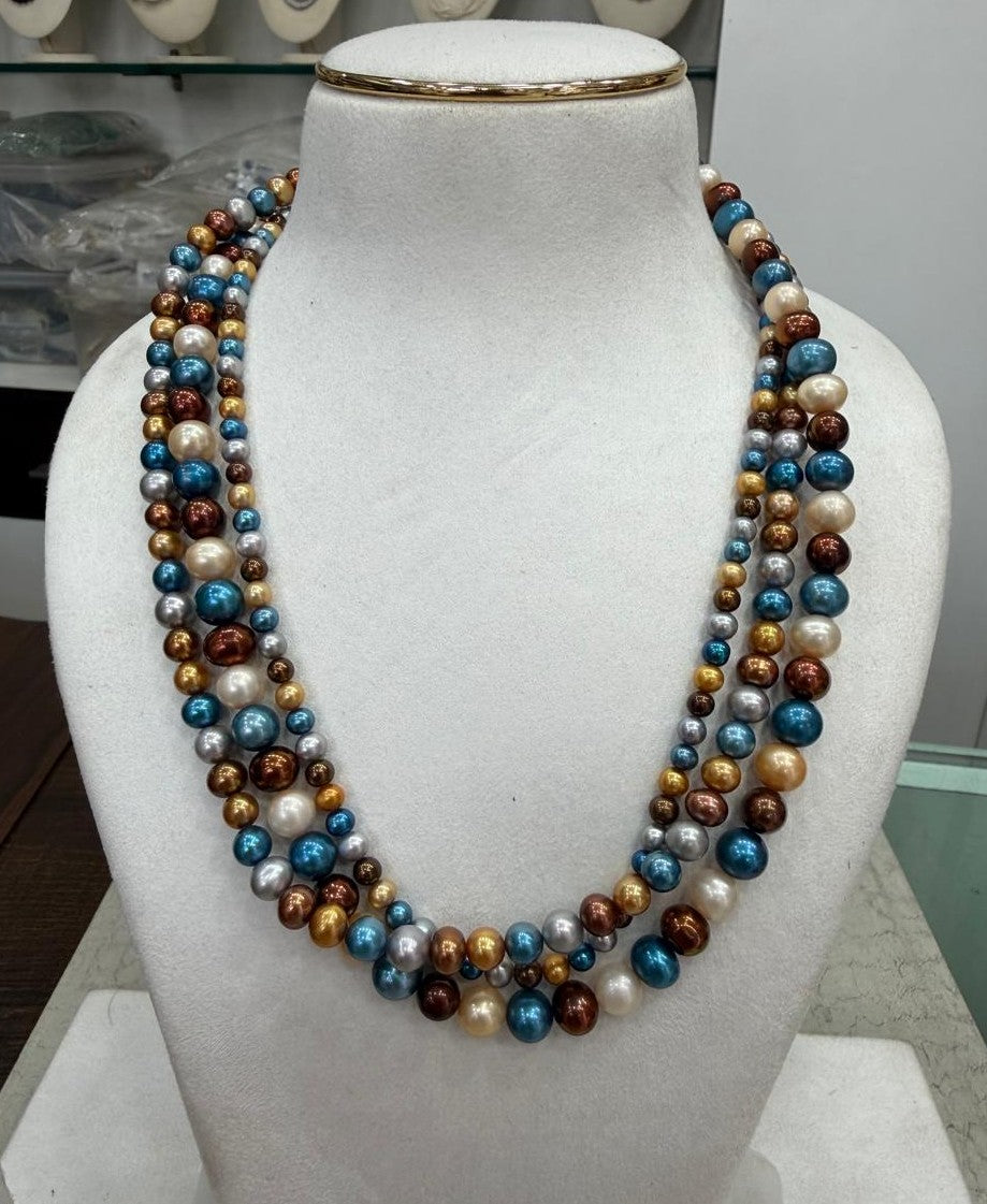 Exclusive Authentic Real Natural Fresh Water Pearls Mala With Certificate(D.No NPS179)
