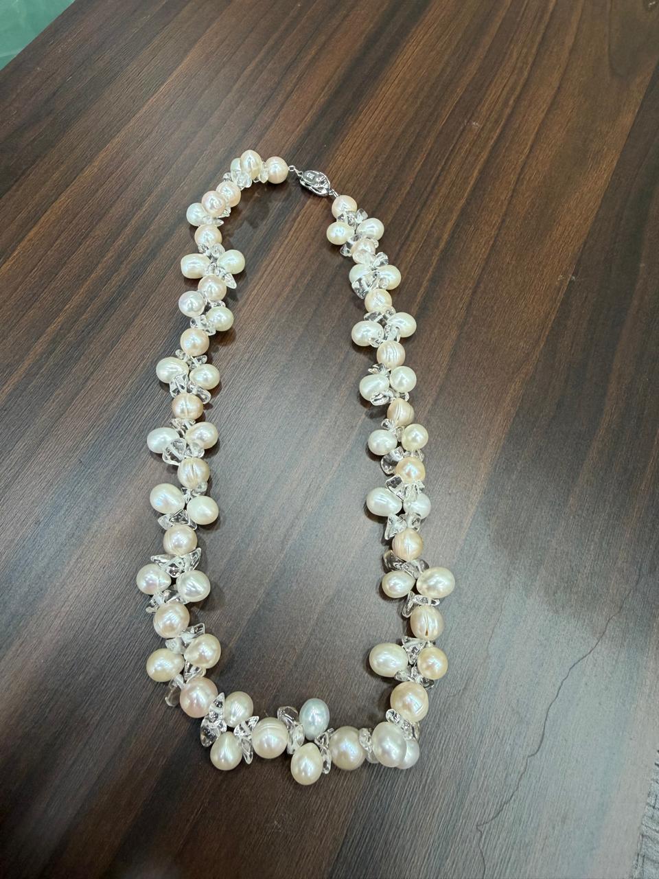 Exclusive Authentic Real Natural Fresh Water Pearls Mala With Certificate(D.No NPS188)