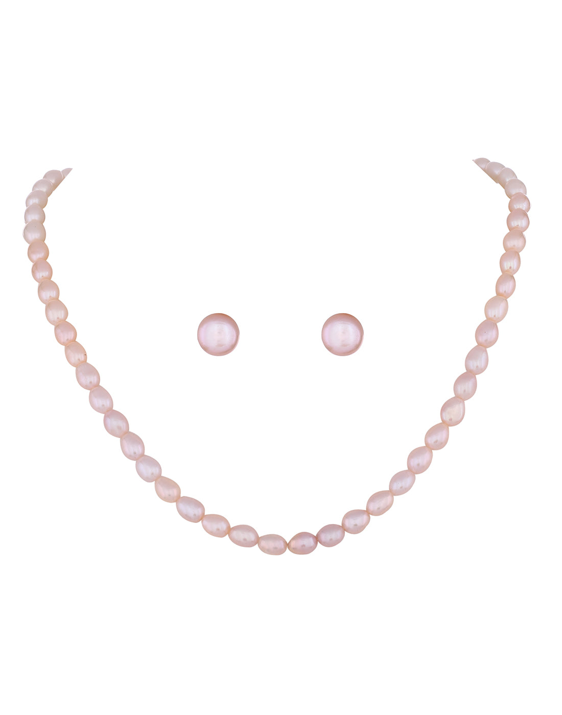 Real Natural Fresh Water Single Line Plain Shaded Pearls Mala Set 5 MM With Certificate(D.No NPS203)