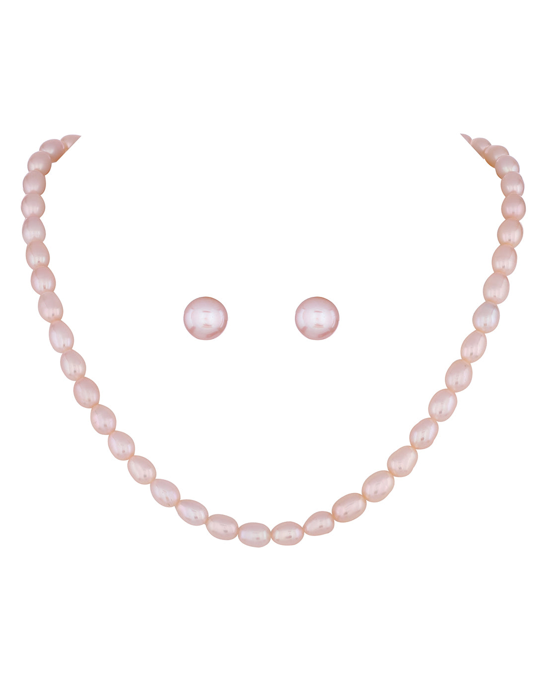 Real Natural Fresh Water Single Line Plain Pearls Mala Set 5 MM With Certificate(D.No NPS208)