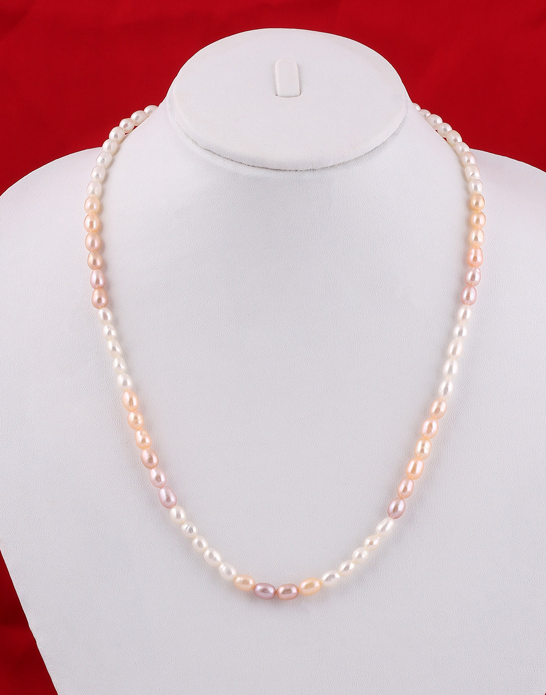 Real Natural Fresh Water Single Line Shaded Pearls Mala Set 4 To 5 MM With Certificate(D.No NPS210)