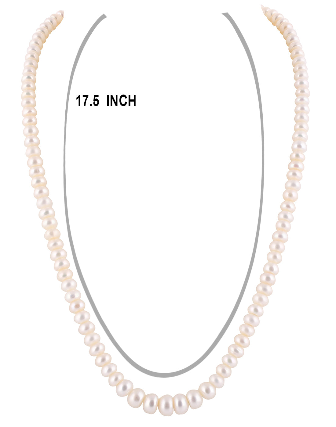 Premium Quality Real Natural Fresh Water Single Line Plain Pearl 4 To 8 MM Graduation Mala Set With Certificate(D.No NPS254)