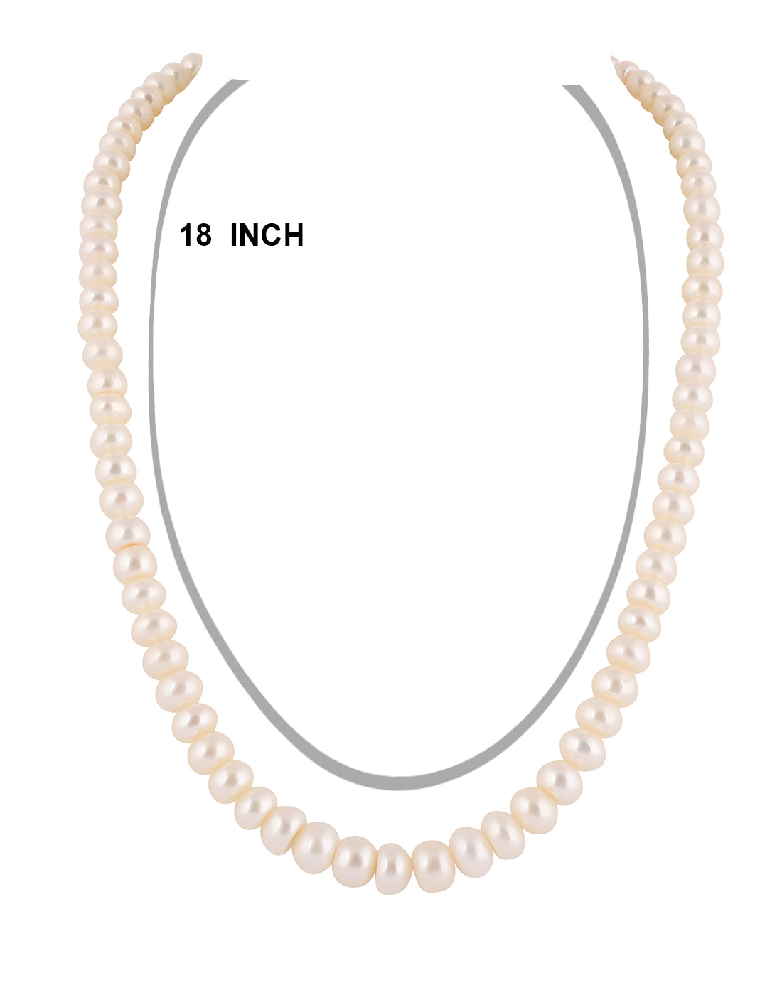 Real Natural Fresh Water Single Line Plain Pearl 5 To 12 MM Graduation Mala Set With Certificate(D.No NPS259)
