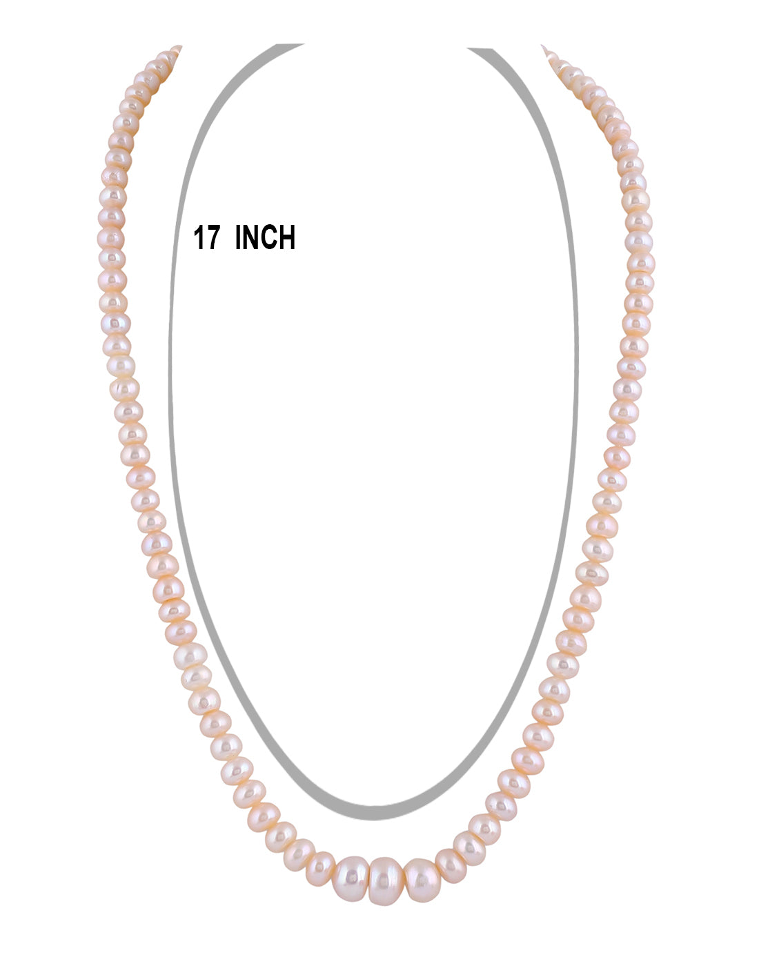Real Natural Fresh Water Single Line Plain Pearl 5 To 12 MM Graduation Mala Set With Certificate(D.No NPS265)