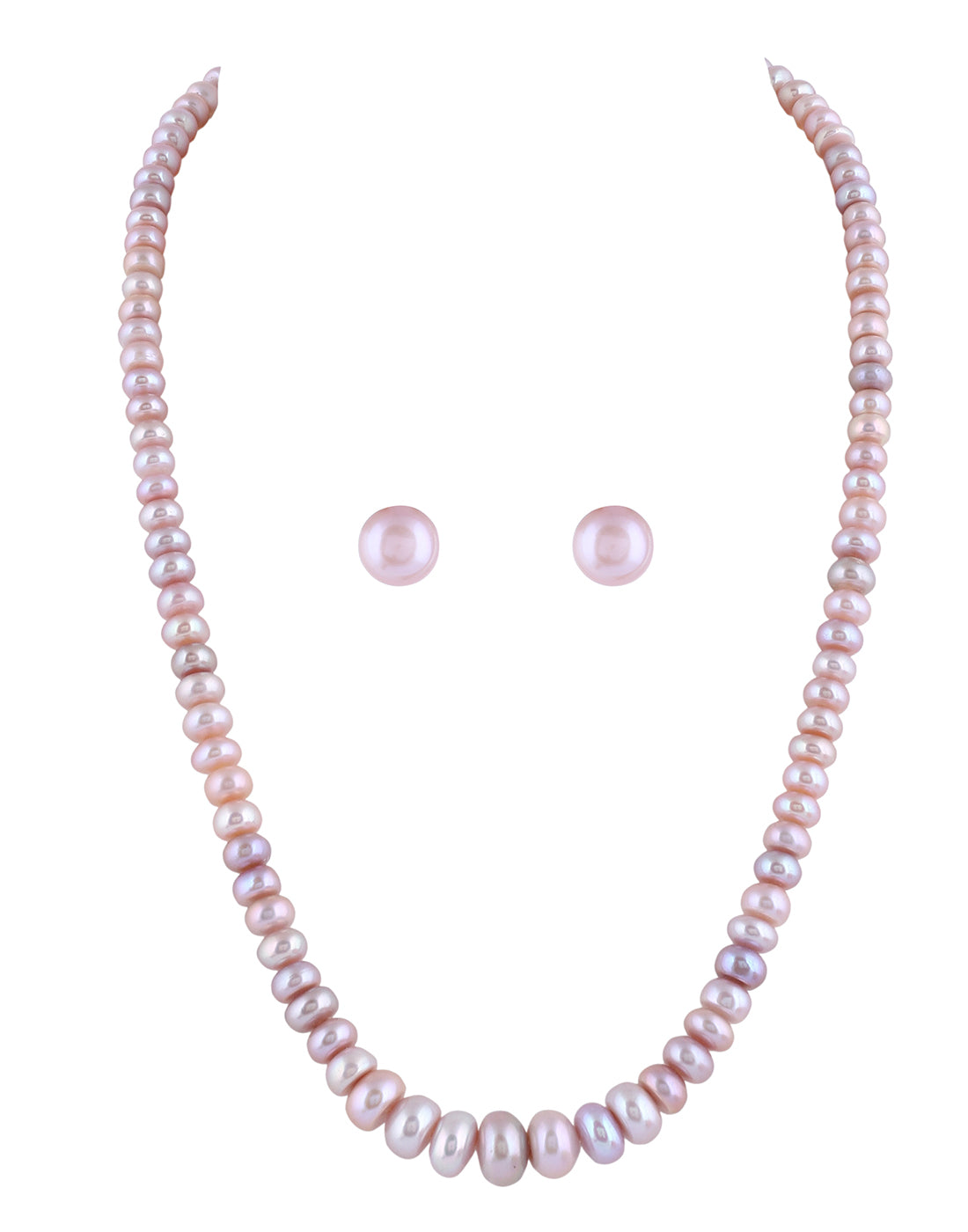 Real Natural Fresh Water Single Line Plain Pearl 5 To 12 MM Graduation Mala Set With Certificate(D.No NPS268)
