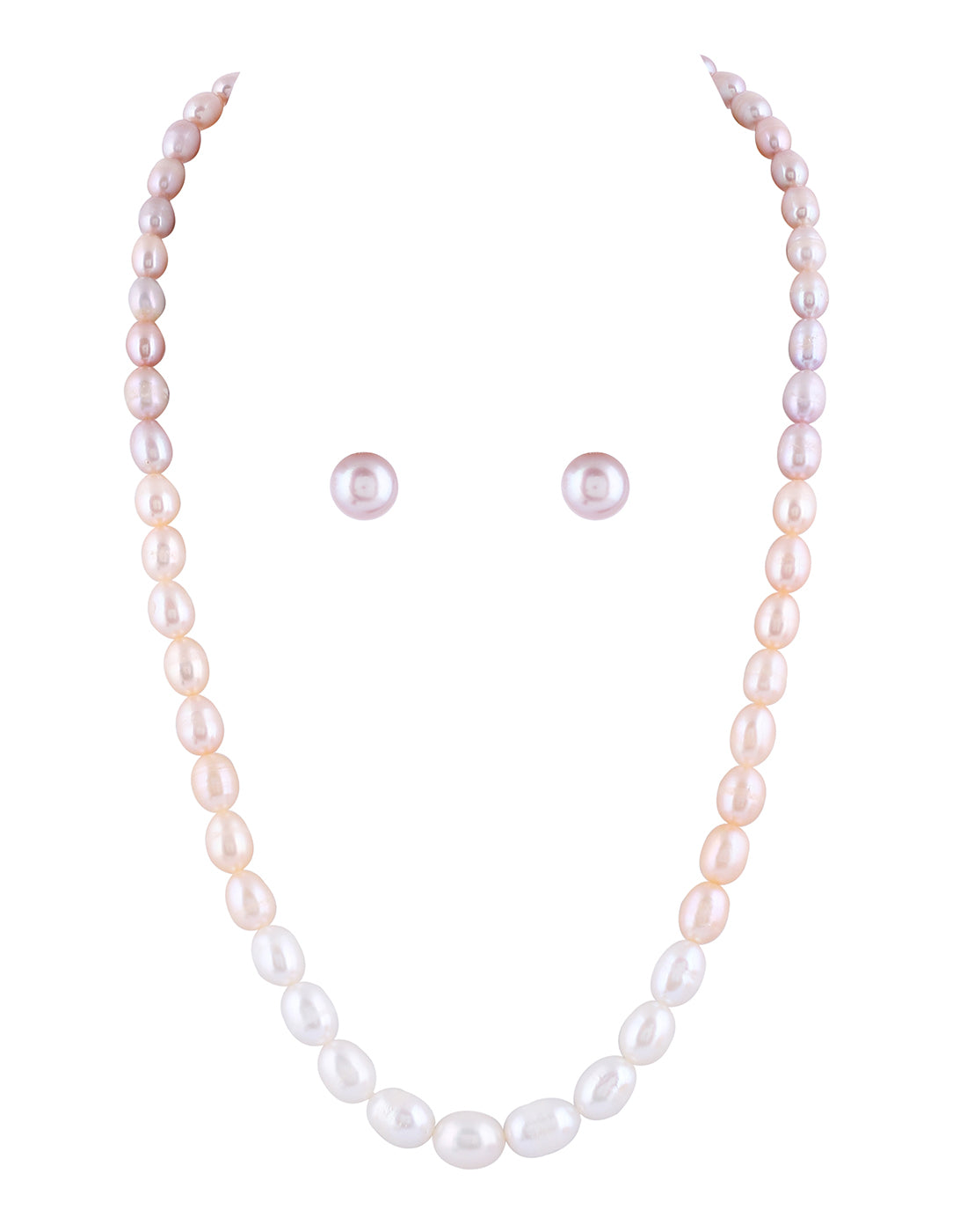 Real Natural Fresh Water Single Line Shaded 4 To 9 MM Graduation Mala Set With Certificate(D.No NPS286)
