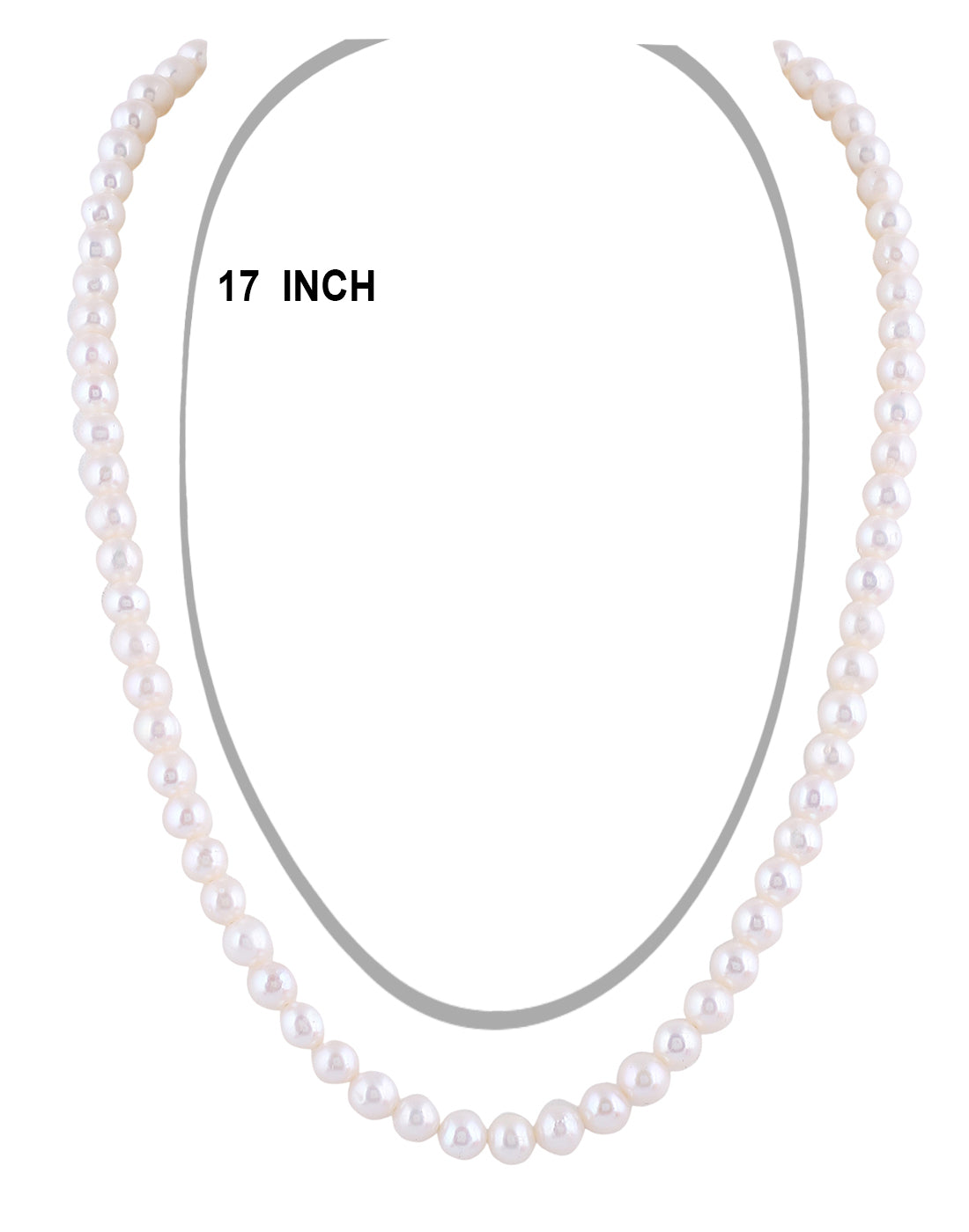 Real Natural Fresh Water Single Line Plain Round Pearls 5 MM Mala Set With Certificate(D.No NPS296)