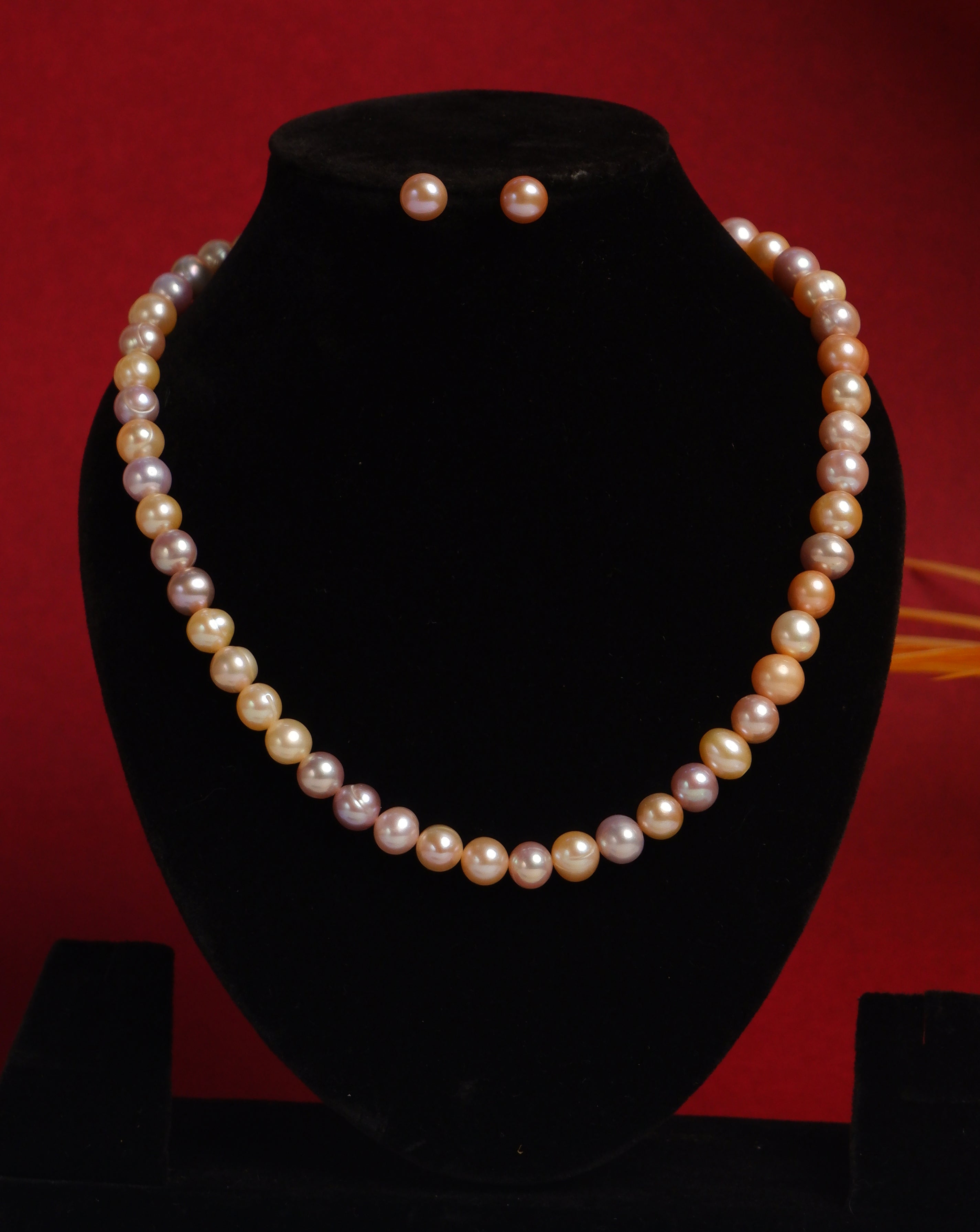 Real Natural Fresh Water Single Line 10 MM Plain Pearl Mala For Women With Certificate(D.No NPS303)