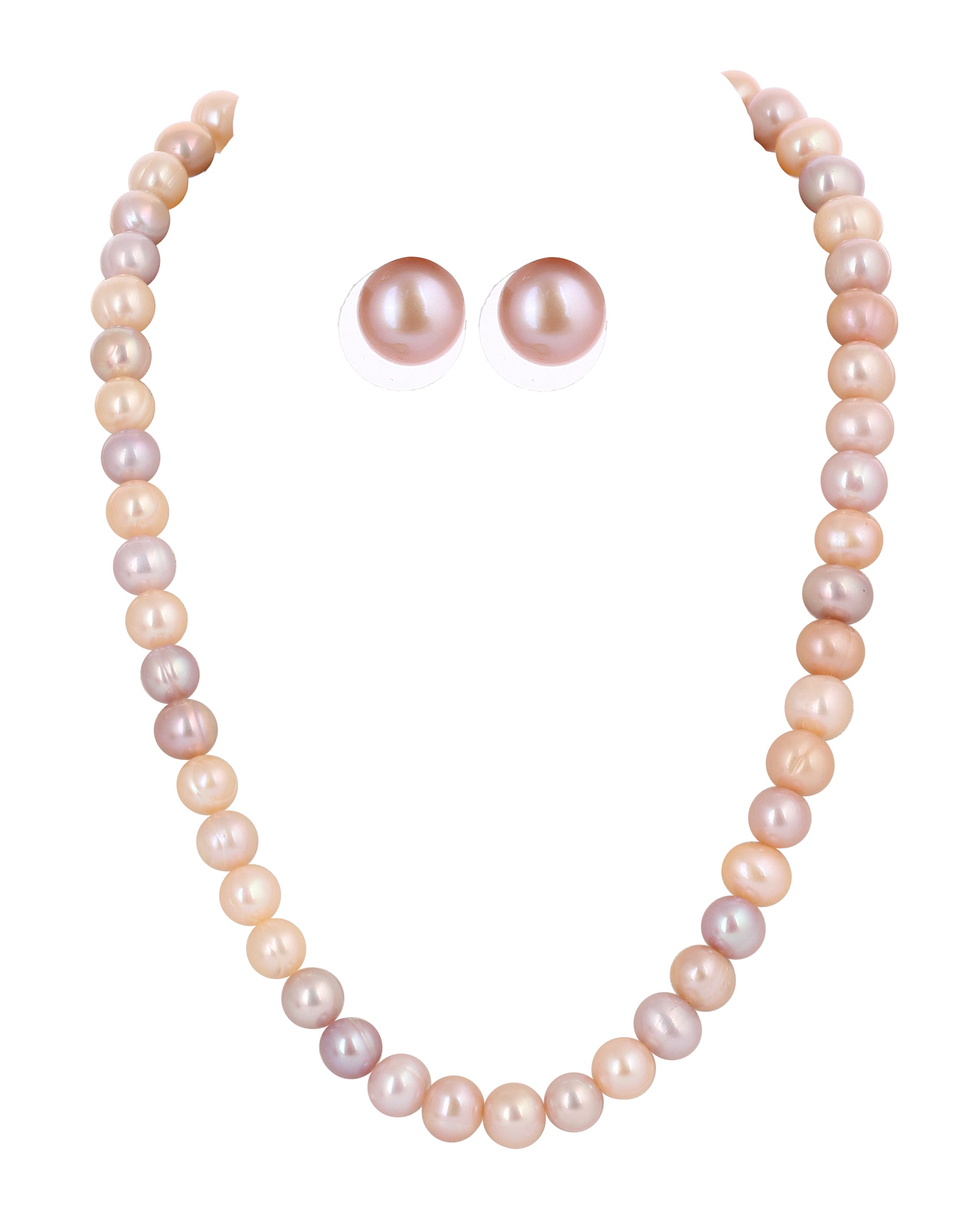 Real Natural Fresh Water Single Line 10 MM Plain Pearl Mala For Women With Certificate(D.No NPS303)