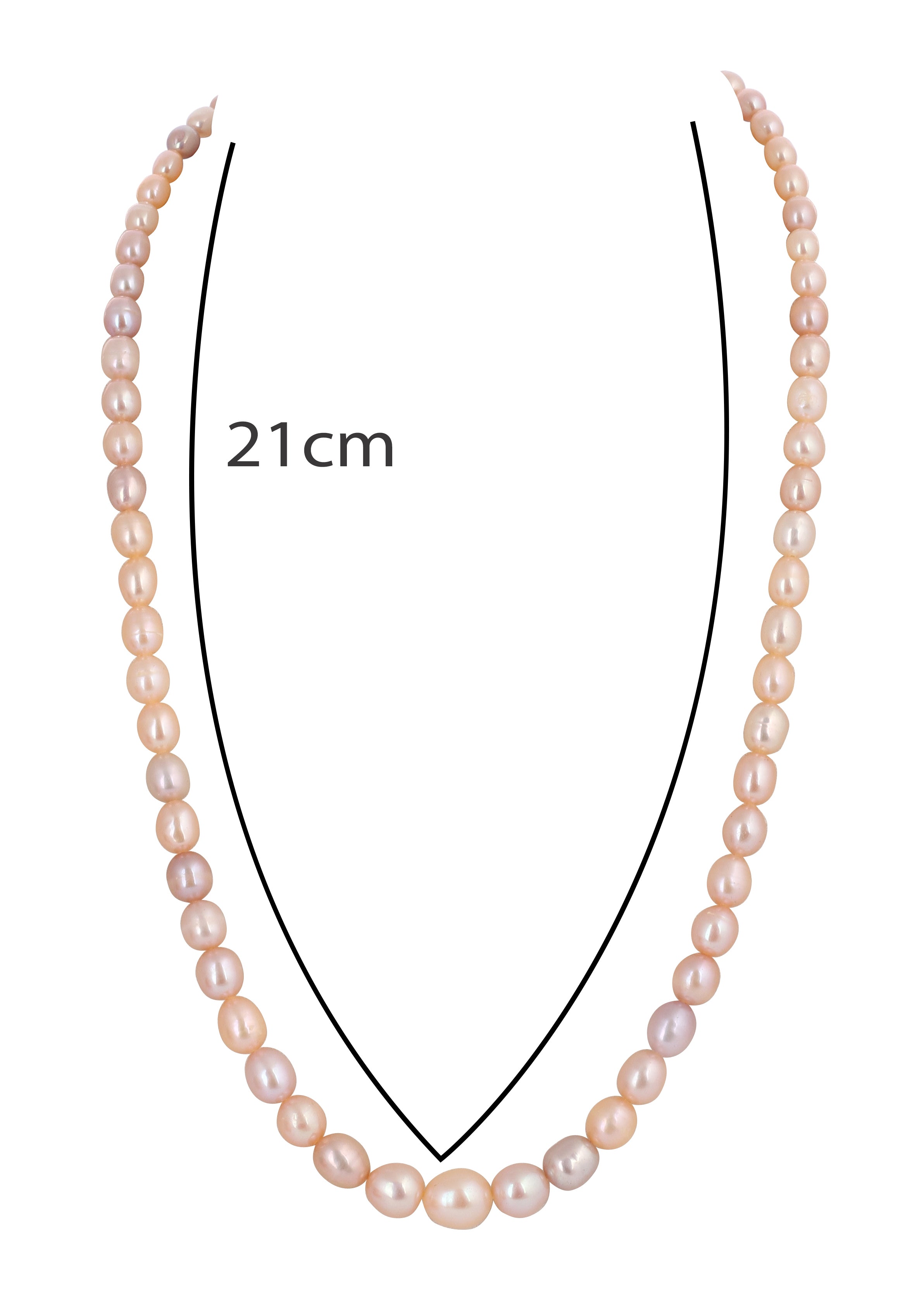 Real Natural Fresh Water Single Line Plain Pearl Mala Set With Certificate(D.No NPS311)