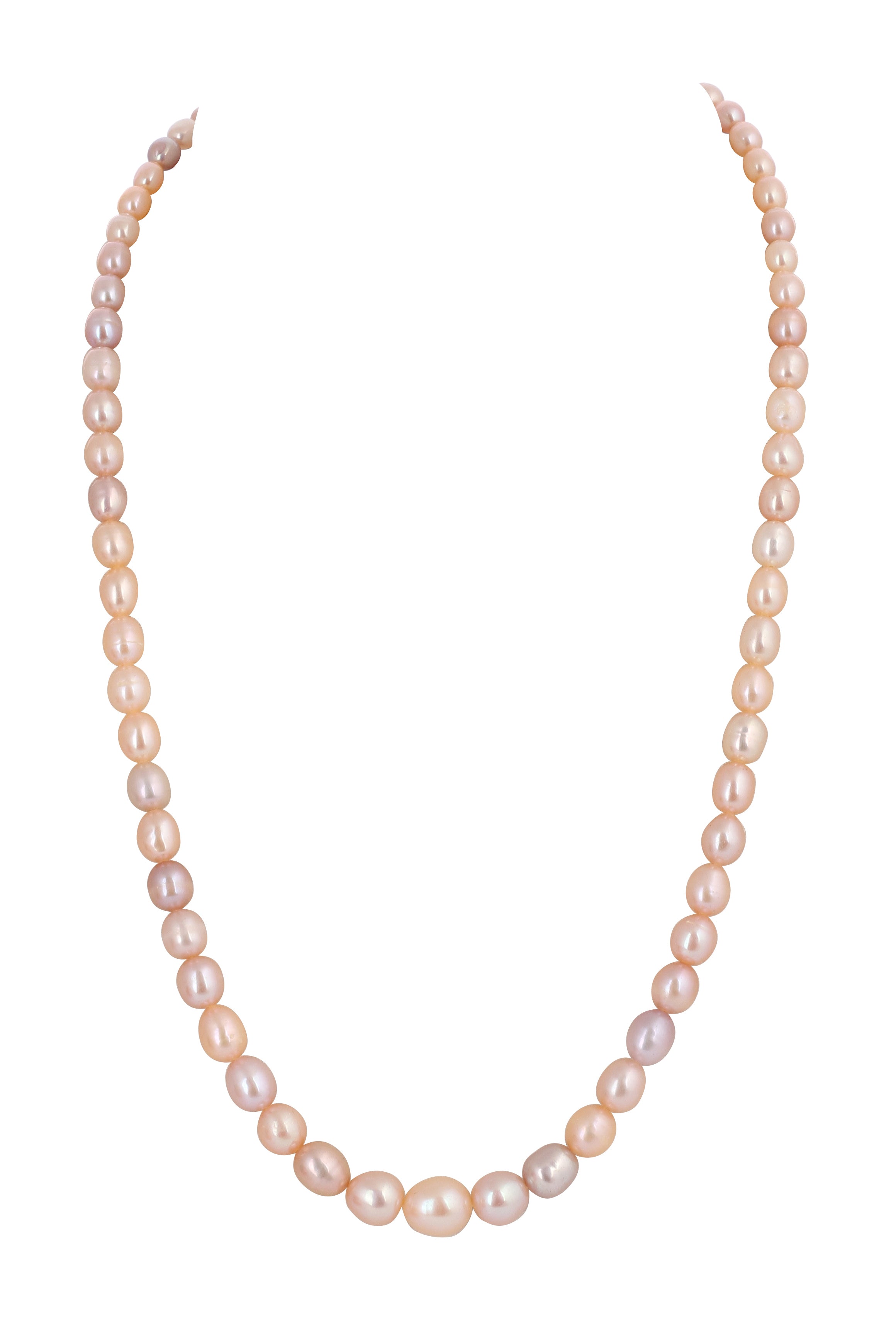 Real Natural Fresh Water Single Line Plain Pearl Mala Set With Certificate(D.No NPS311)
