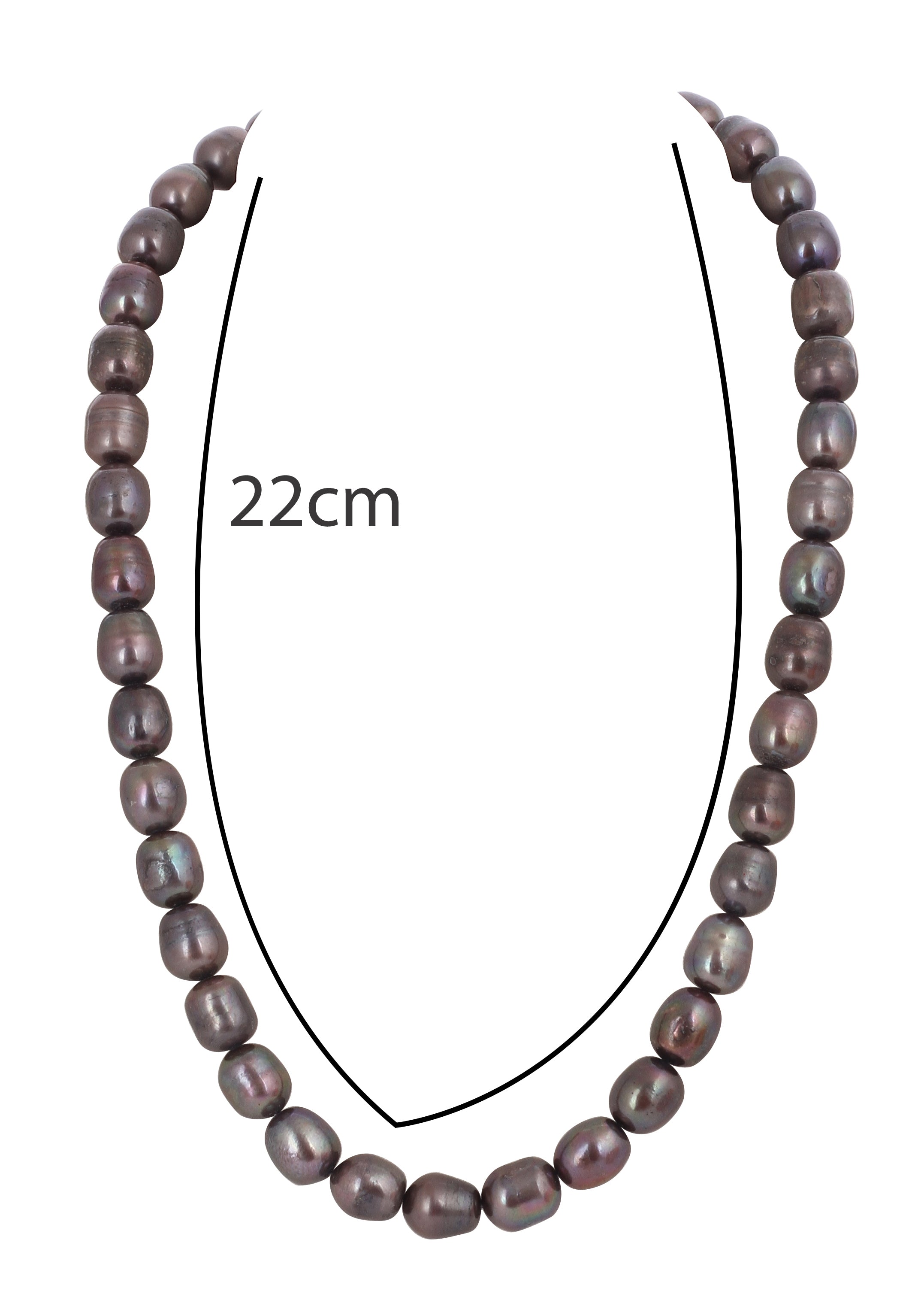 Real Natural Fresh Water Single Line Plain Pearl Mala Set With Certificate(D.No NPS316)