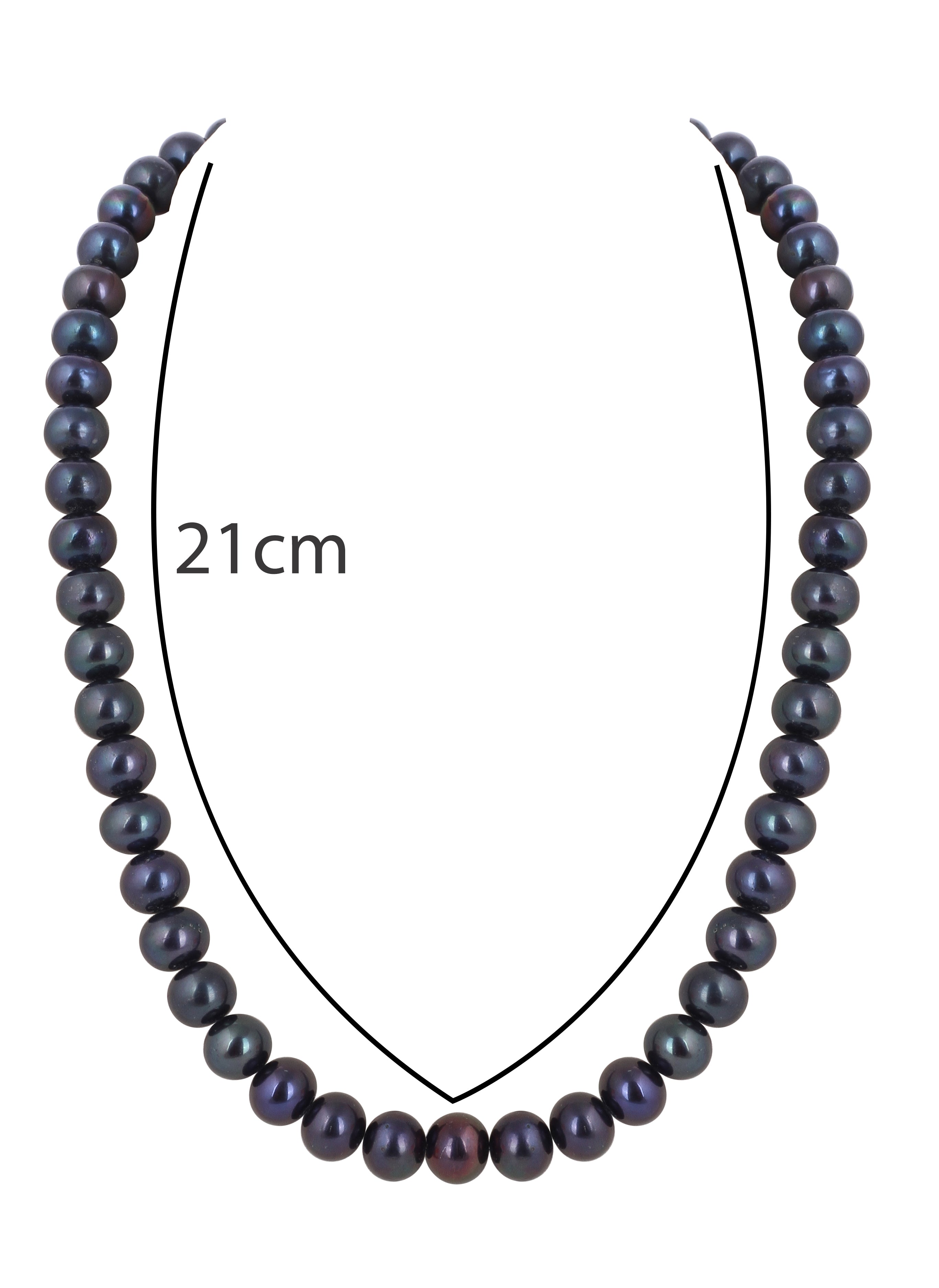 Real Natural Fresh Water Single Line Plain Pearl Mala Set With Certificate(D.No NPS318)
