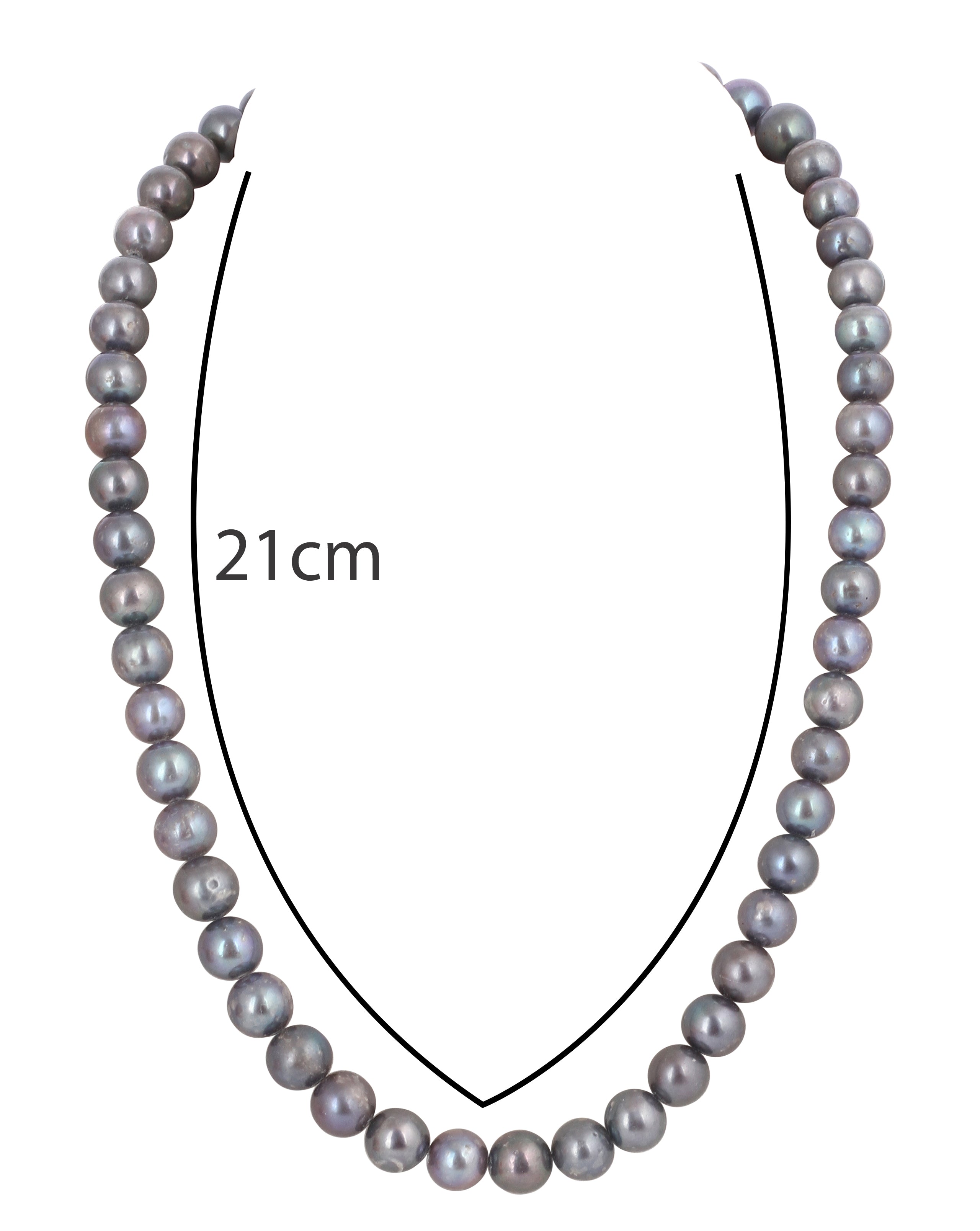 Real Natural Fresh Water Plain Pearl Mala Set With Certificate(D.No NPS323)