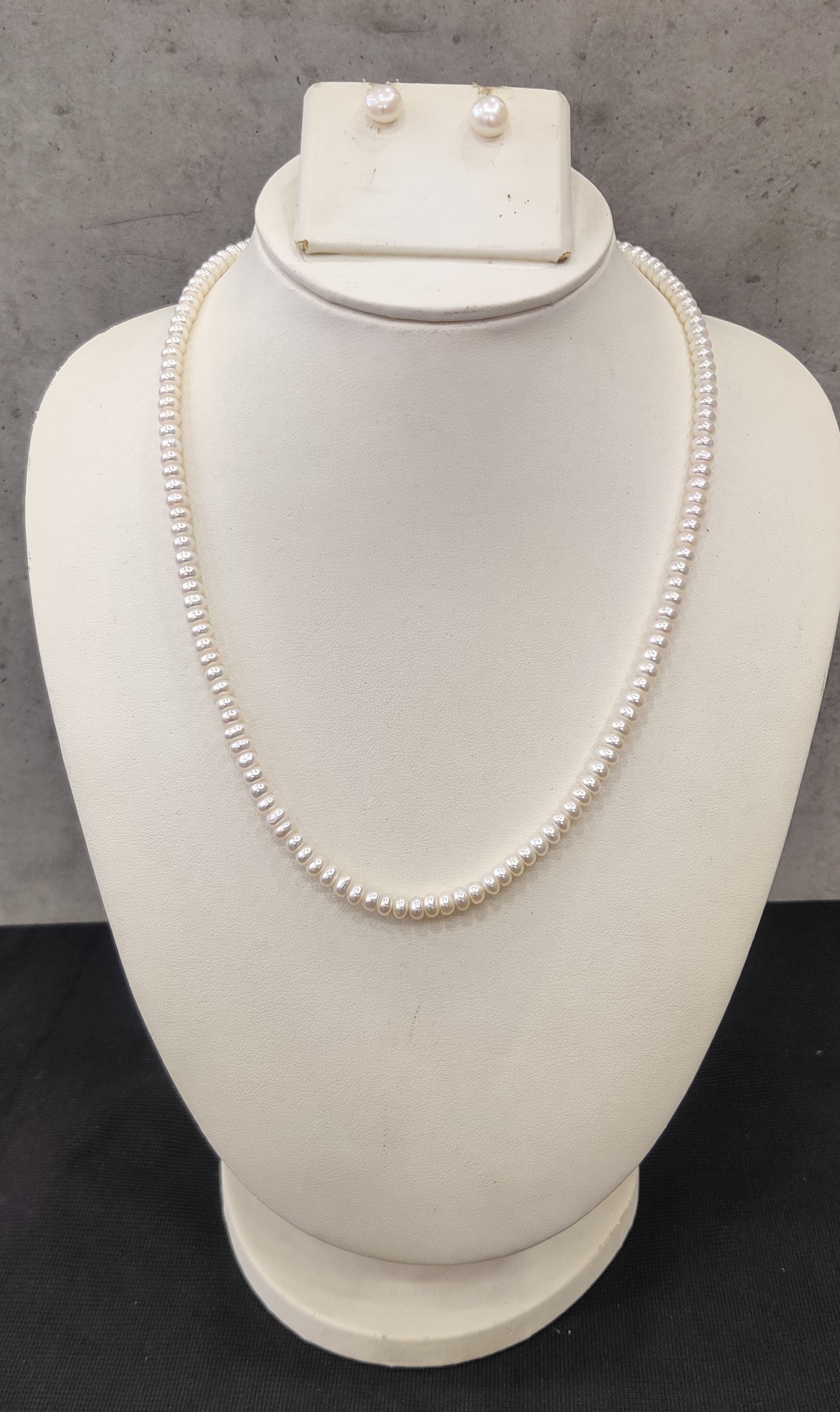 Authentic Real Natural Fresh Water Single Line Pearls Mala Set 3 MM With Certificate(D.No NPS338)